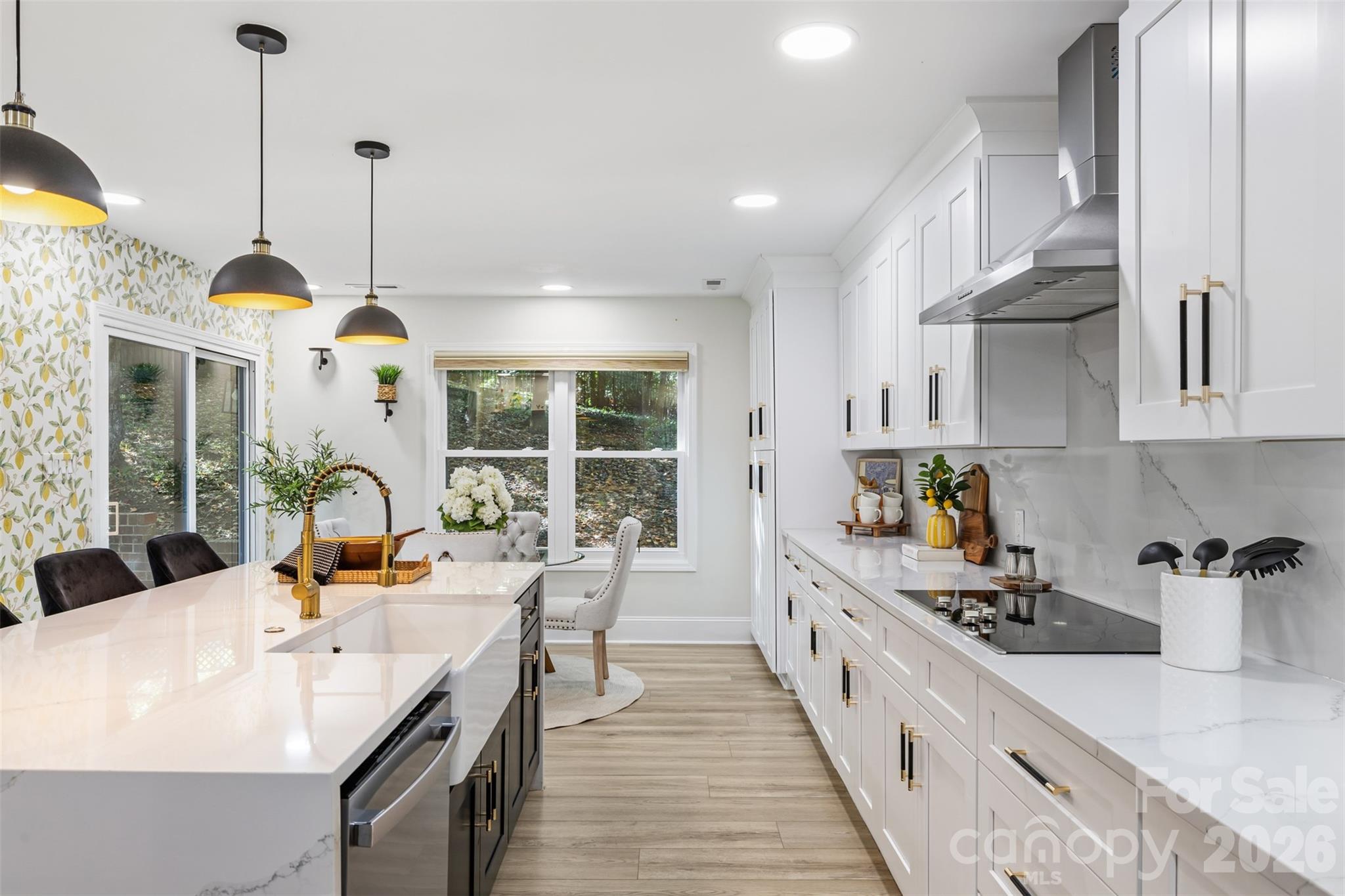 Apron front sink, induction range & stainless steel appliances provide superior function - 16 Tanglewood Road, Lake Wylie