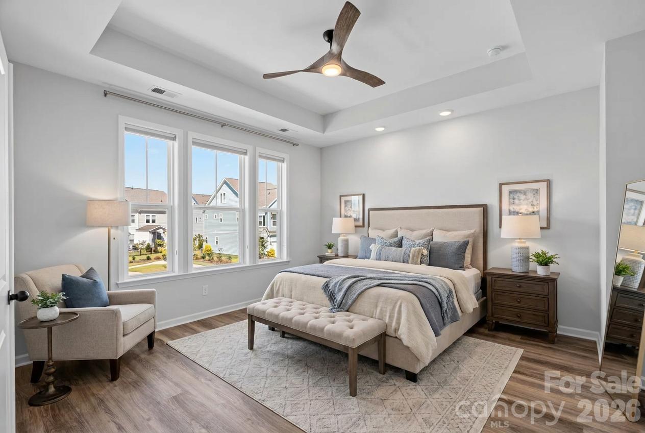 Virtually Staged Primary Bedroom - 9051 Charles Francis Lane, Cornelius