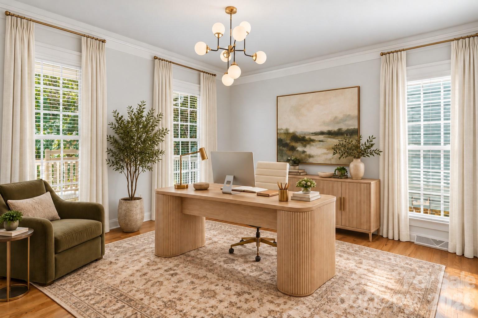 Inspiration 2 - Front Room virtually staged for Home office - 882 Promenade Walk, Fort Mill