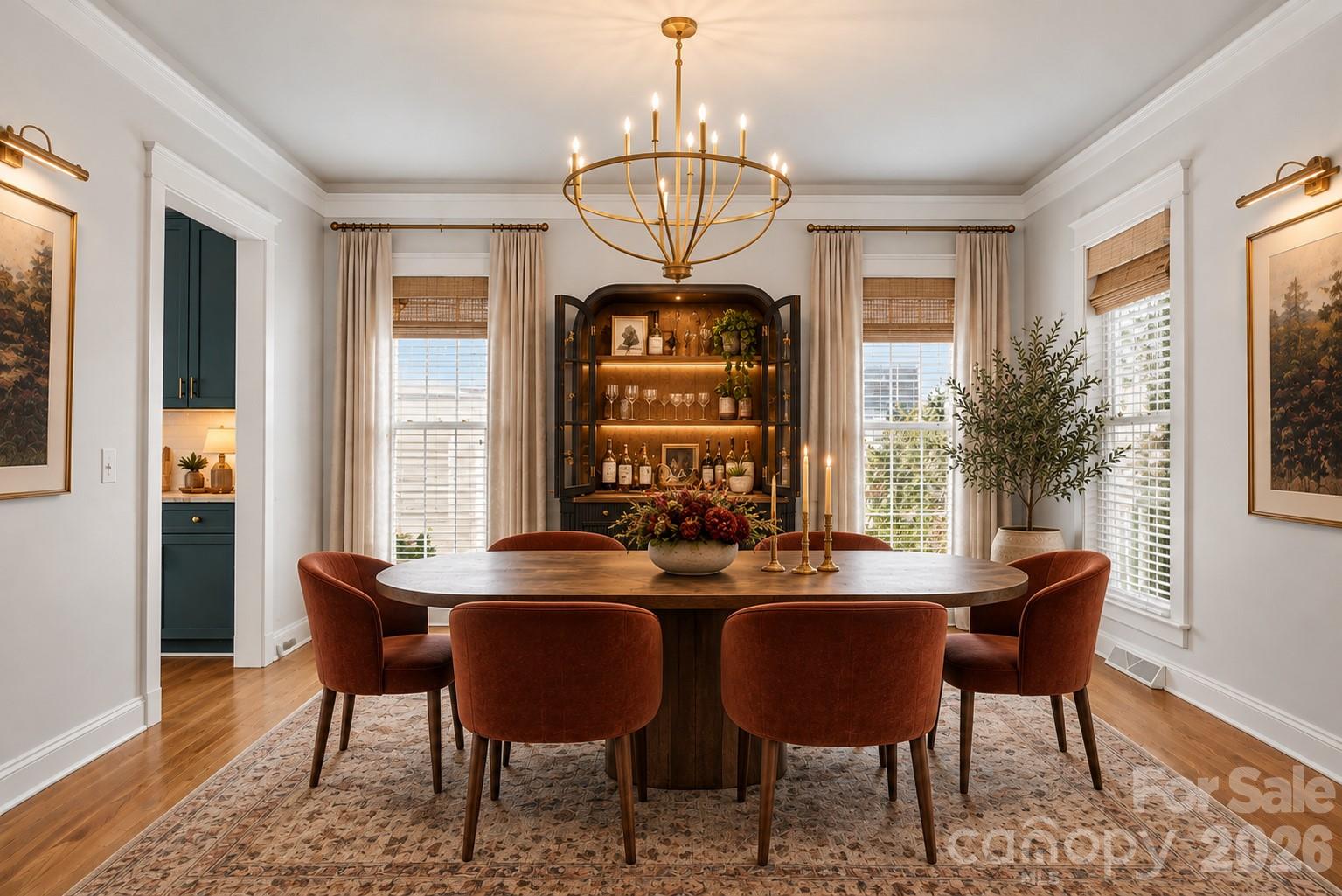 Virtually staged dining room for inspiration - 882 Promenade Walk, Fort Mill