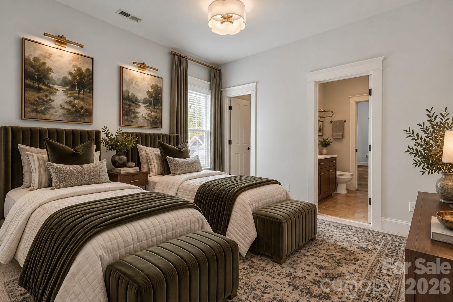 Guest Bedroom 3 with virtual staging - 882 Promenade Walk, Fort Mill