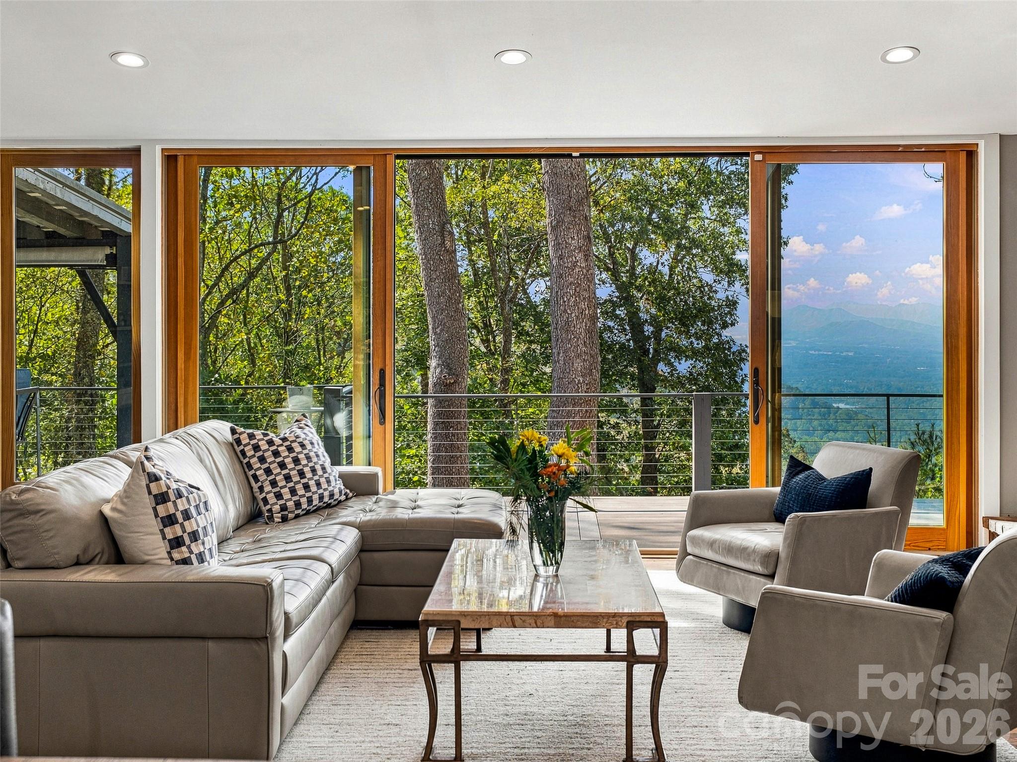Beautiful living room with non-stop views - 21 Peach Knob Drive, Asheville