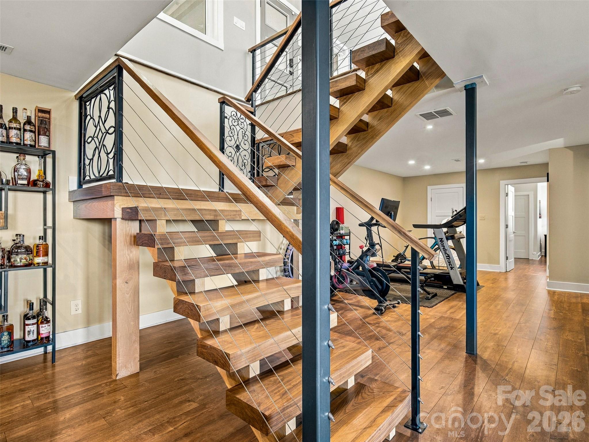 Lower level access stairs are stunning - 21 Peach Knob Drive, Asheville