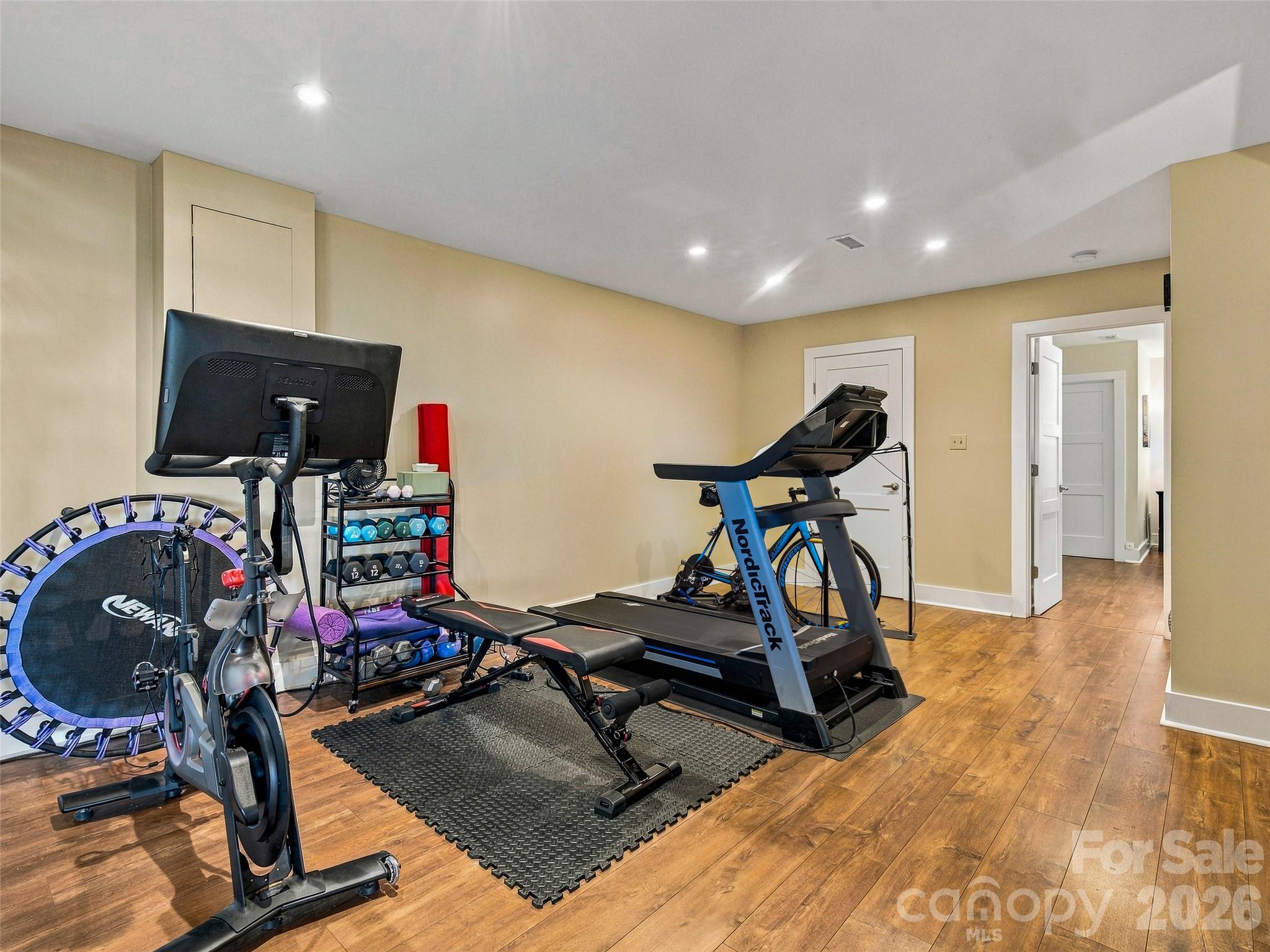 Gym, office, art craft room on the lower level - 21 Peach Knob Drive, Asheville