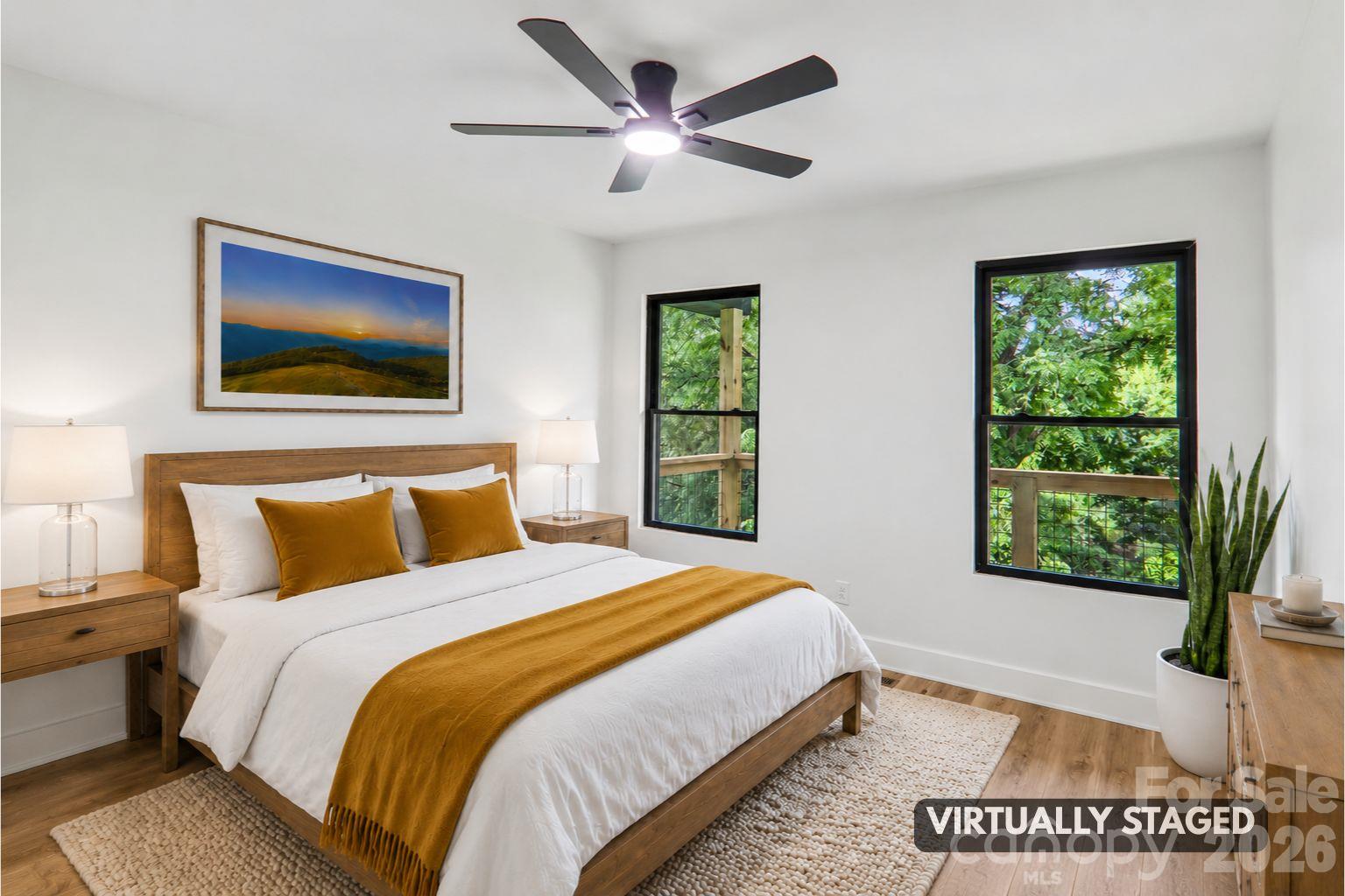 Virtually Staged Bedroom 3. - 140 N Main Street, Mars Hill