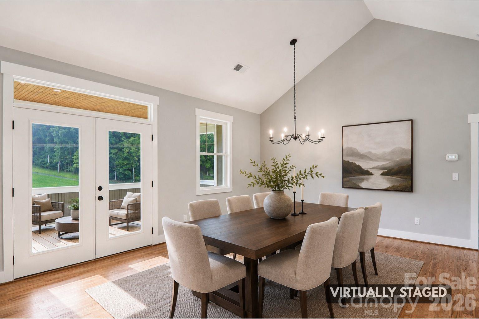 Virtually Staged Dining Room. - 1060 California Creek Road, Mars Hill