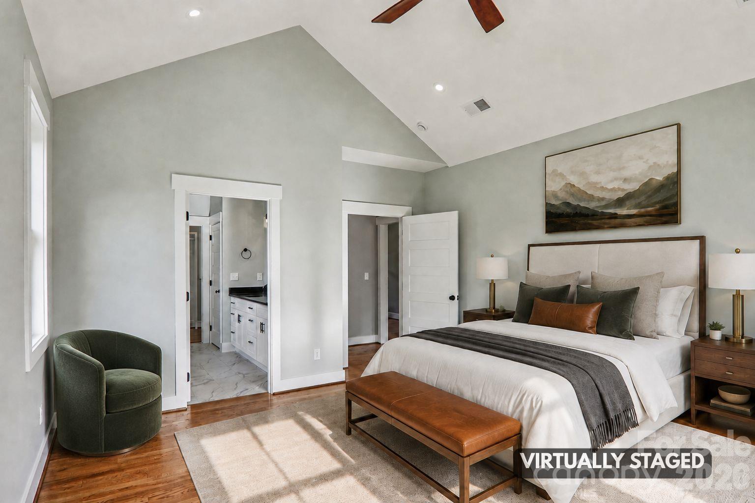 Virtually Staged Primary Bedroom. - 1060 California Creek Road, Mars Hill