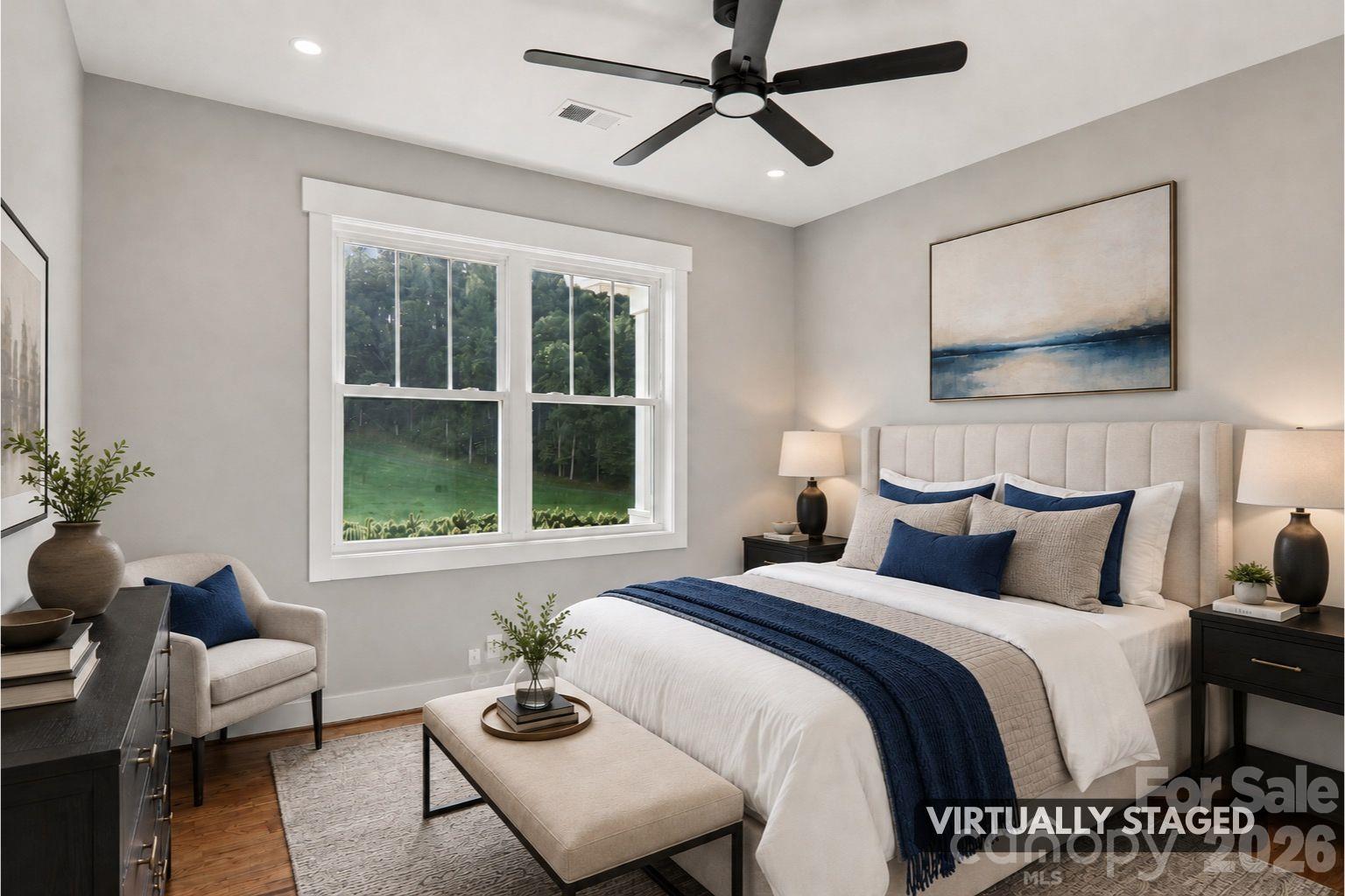 Virtually Staged Guest Bedroom 2. - 1060 California Creek Road, Mars Hill