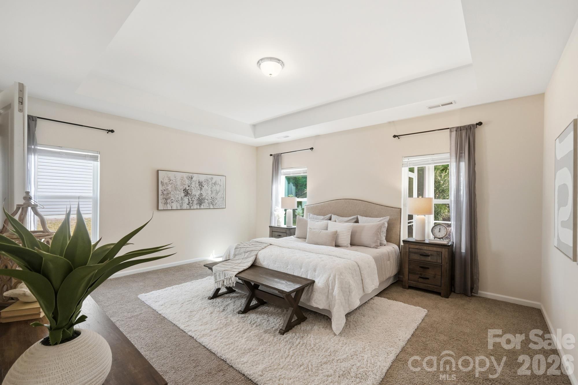 Large primary suite with tray ceiling - 7656 Tanglewood Way, Denver