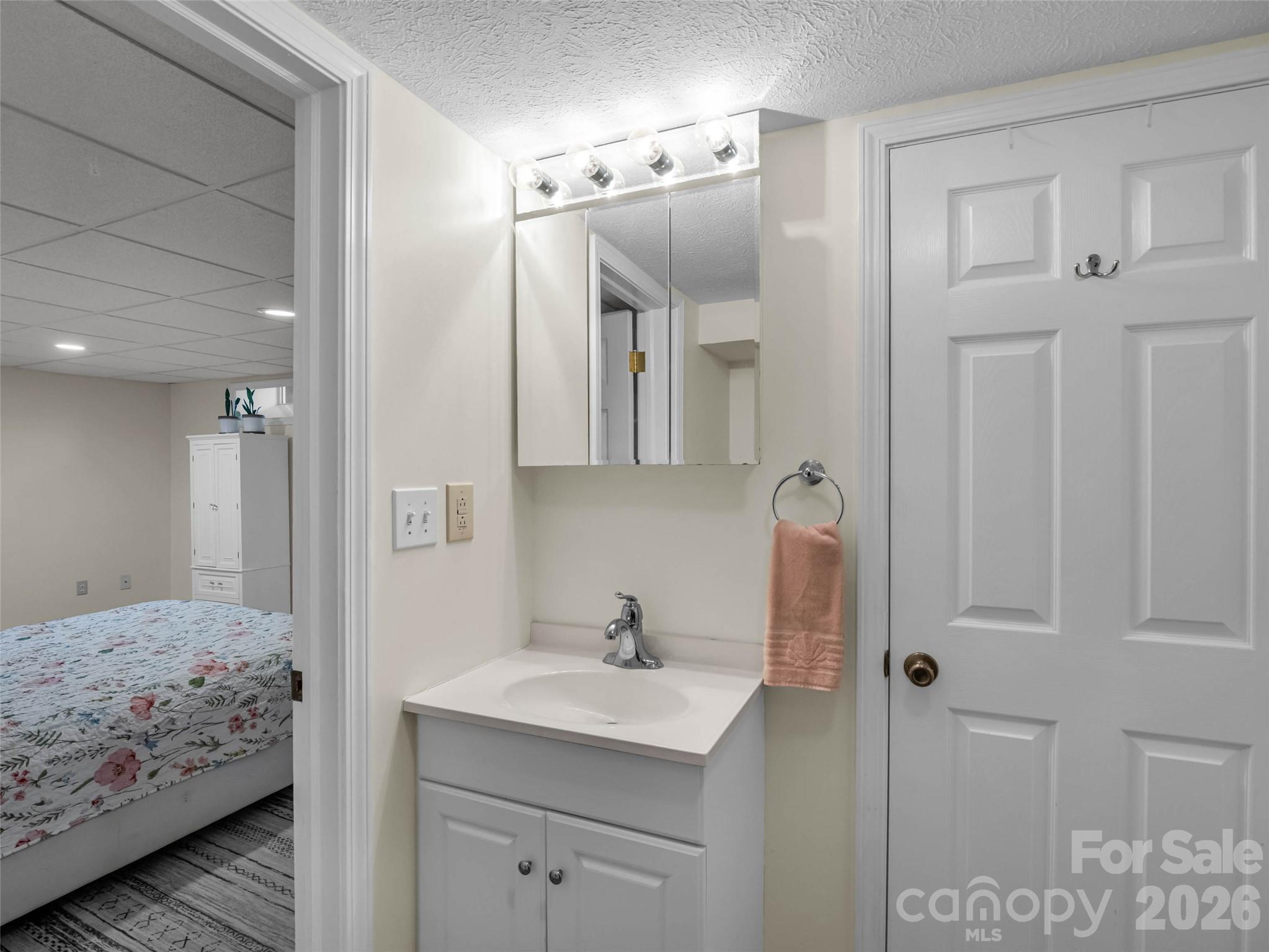A convenient vanity area adjoining the lower-level bedroom. - 913 Dorothy Street, Hendersonville