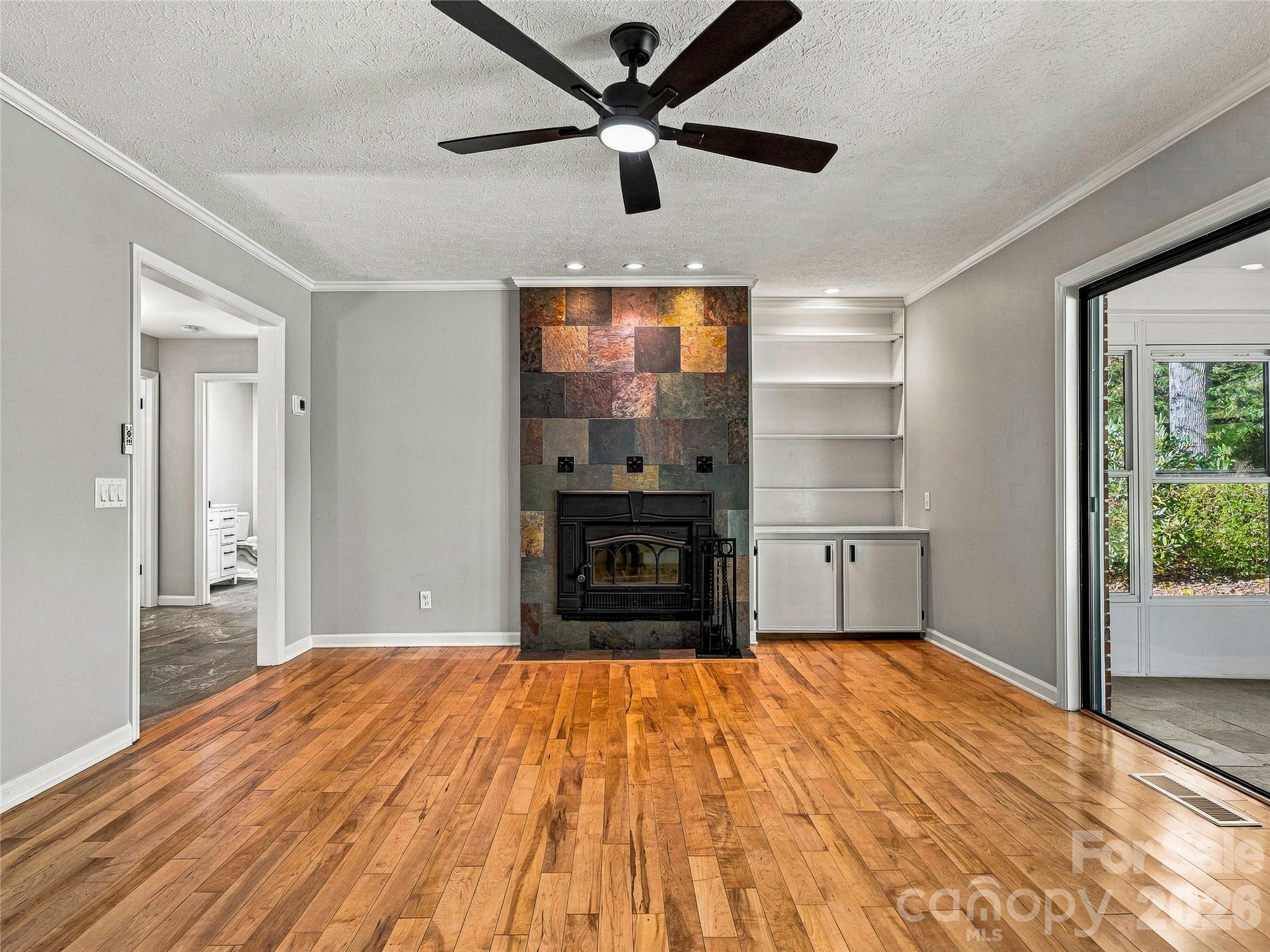 Cozy Den with Wood Stove and Built-ins - 133 Kent Lane, Hendersonville
