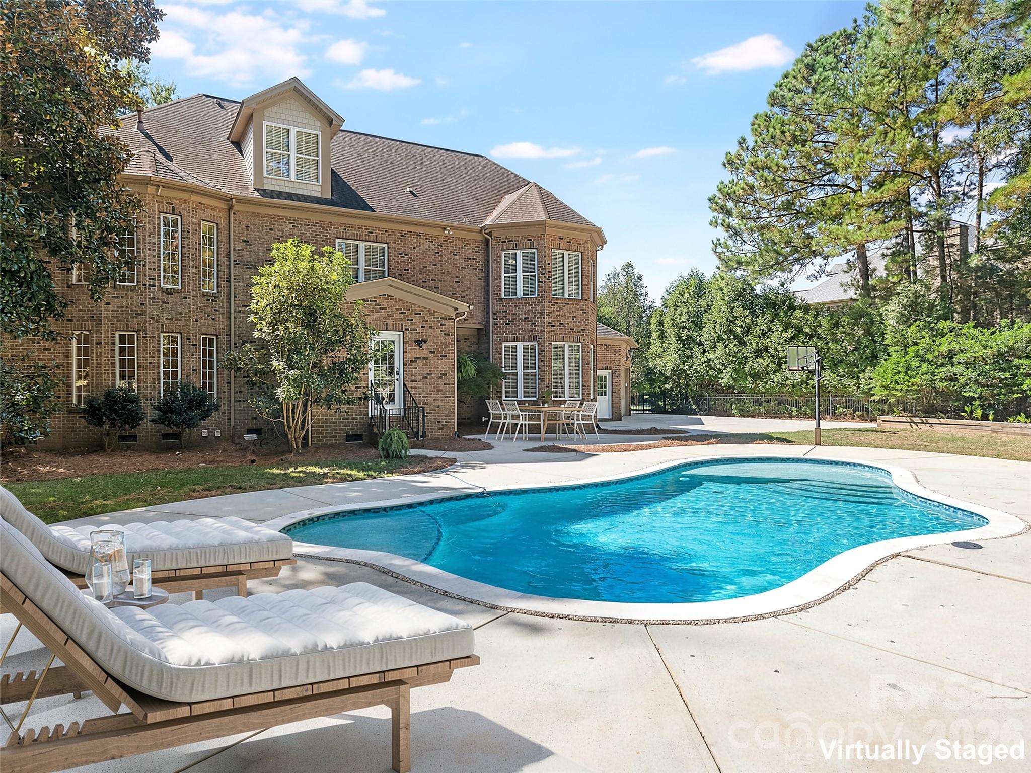Pool & Rear Elevation - 9200 Skipaway Drive, Waxhaw