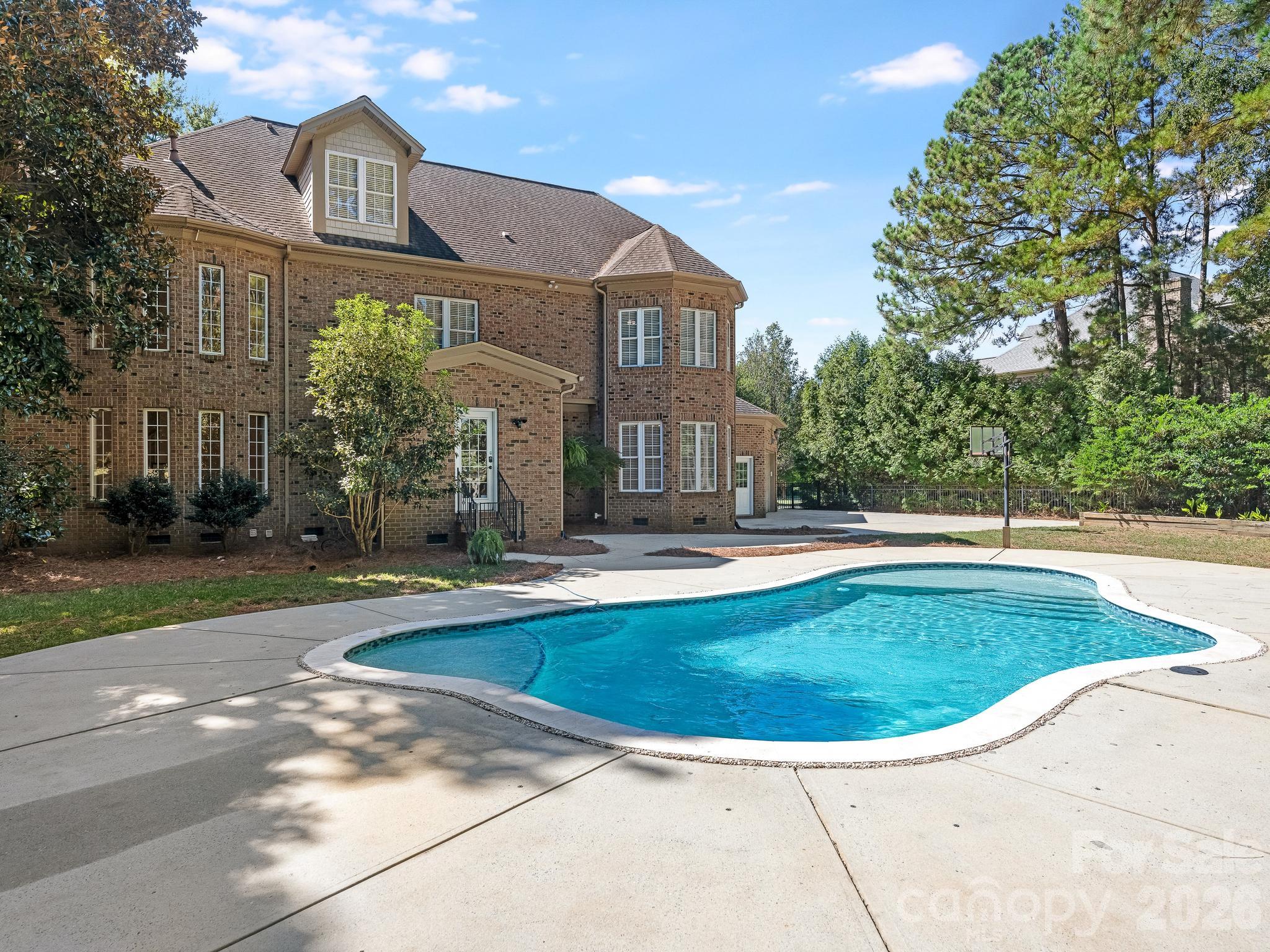 Pool & Rear Elevation - 9200 Skipaway Drive, Waxhaw