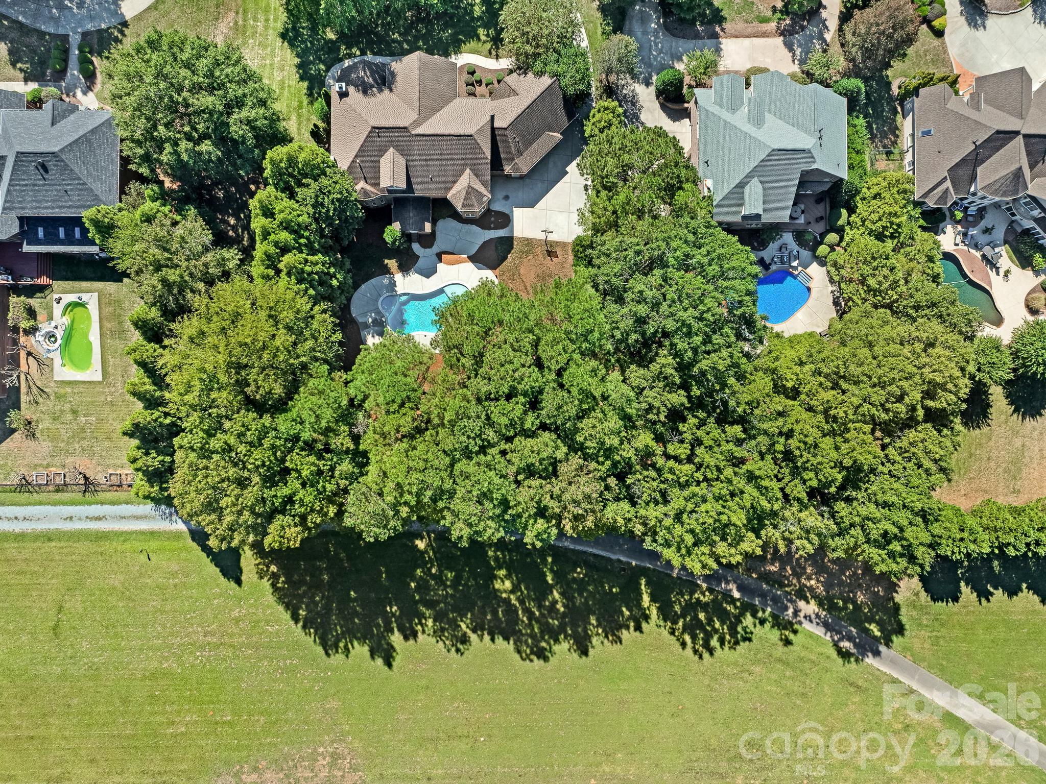 Aerial View - Mature Trees - 9200 Skipaway Drive, Waxhaw
