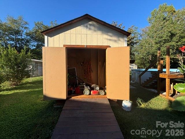 One end of the pool house is the storage - 107 Piedmont Road, Belmont