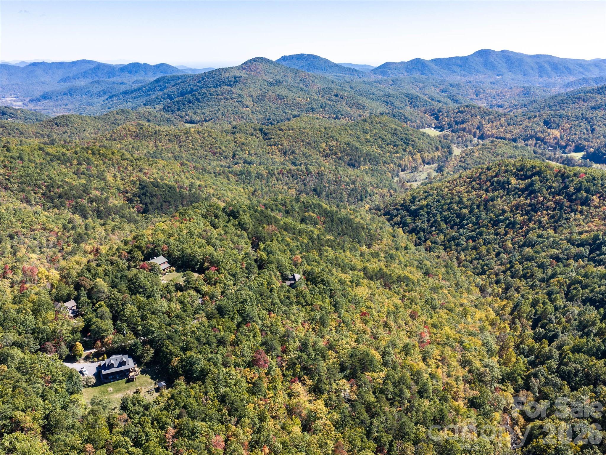 Aerial of Nearby Homes and Blue Ridge Layers - TBD Burnt Ridge Trail, Black Mountain