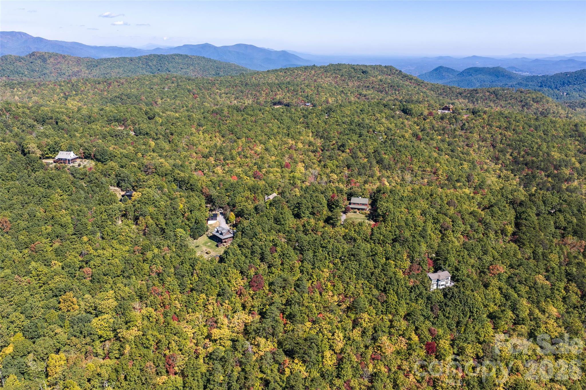 Aerial of Nearby Homes and Blue Ridge Layers - TBD Burnt Ridge Trail, Black Mountain