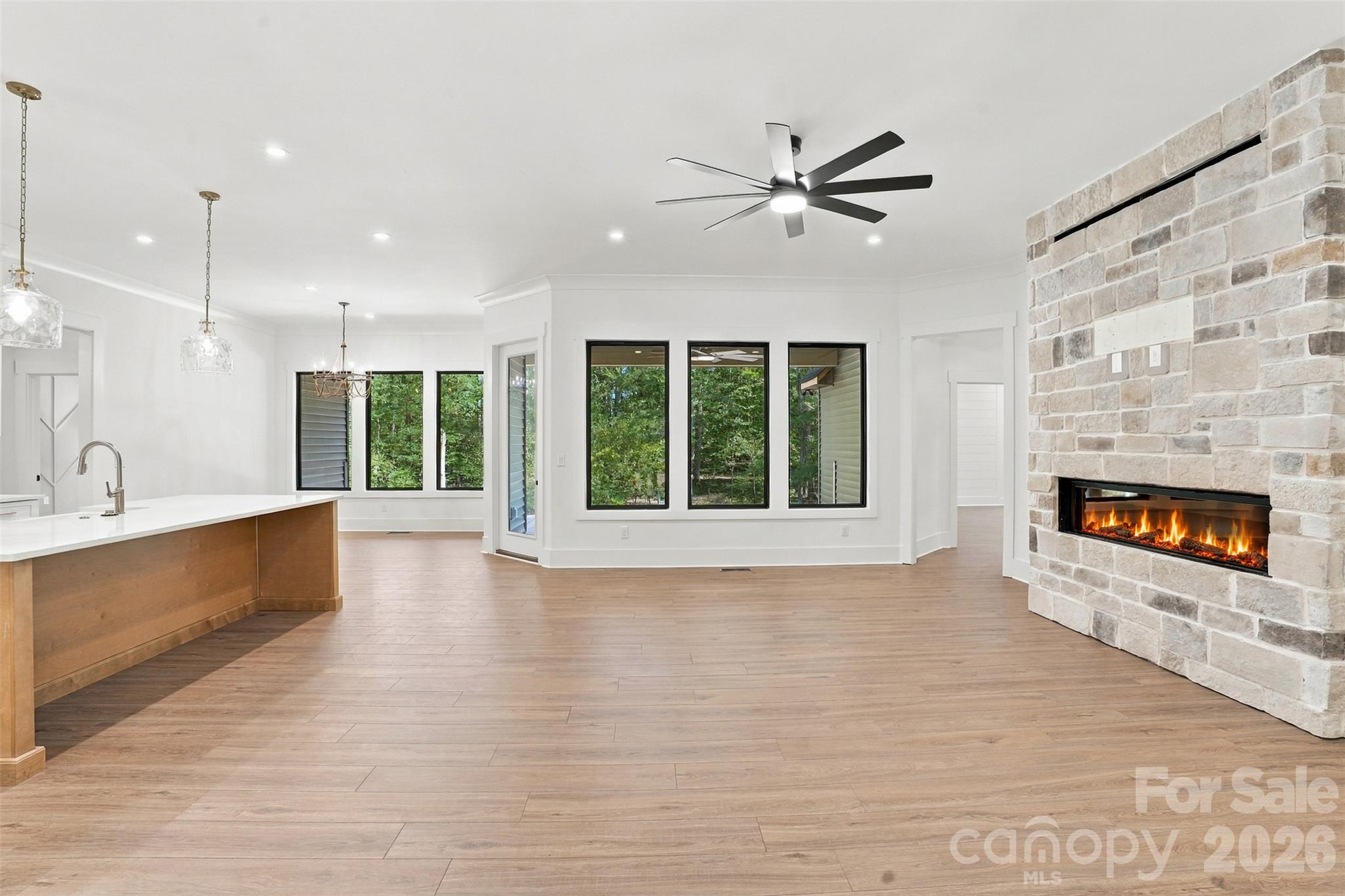 Open Living Space Overlooking Covered Back Porch - 219 Barra Drive, Waxhaw