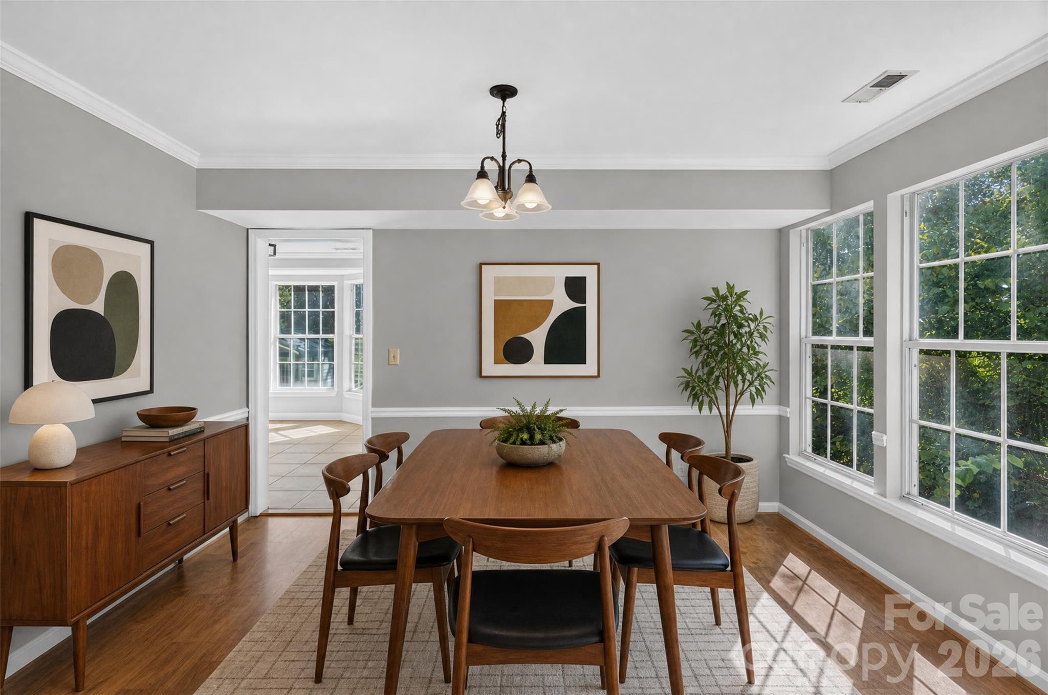 AI Staged dining room - 12427 Woodside Falls Road, Pineville