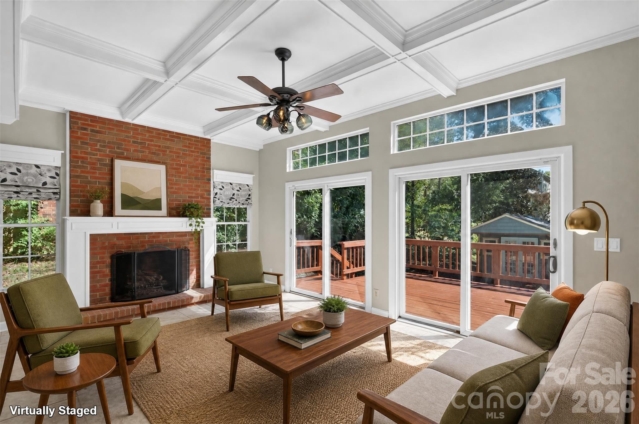 AI Staged Family Room - 12427 Woodside Falls Road, Pineville
