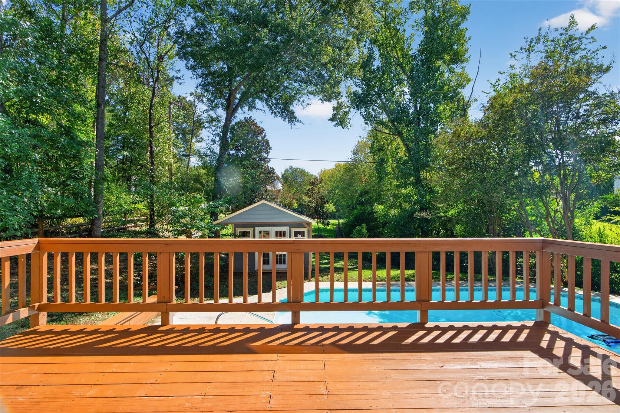 Freshly stained deck - 12427 Woodside Falls Road, Pineville