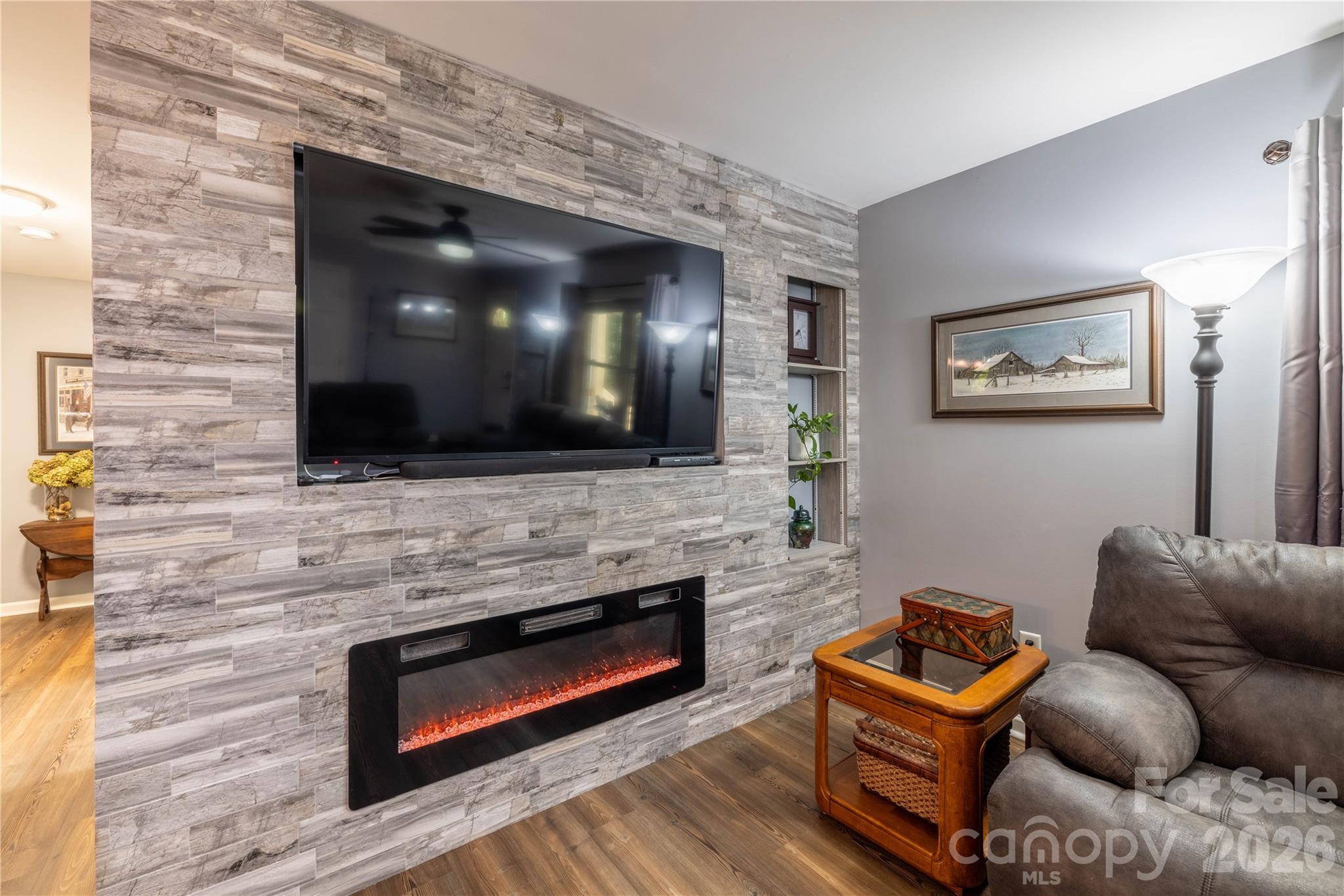 This wall is the focal point when entering the home. - 571 Newport Drive, Mount Gilead
