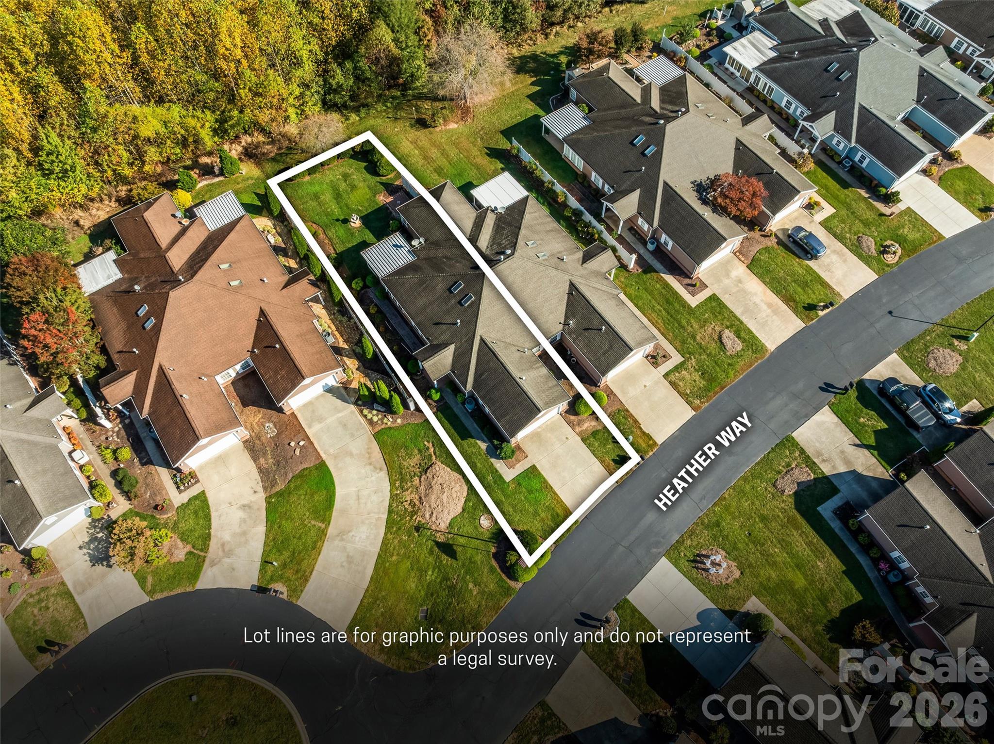 Approximate Property Lines - 11 Heather Way, Candler