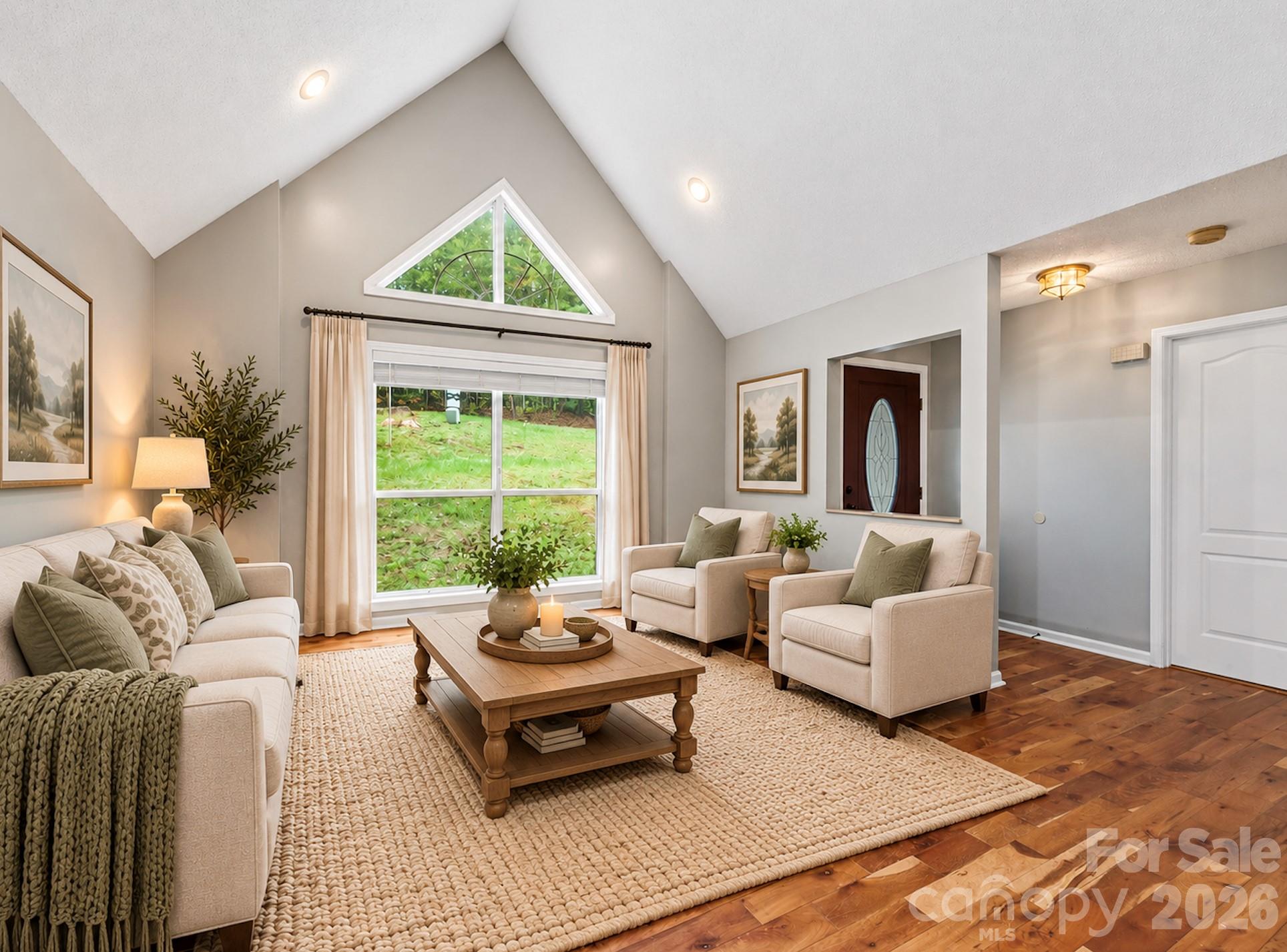 Living Room Virtually Staged - 8 Rasada Extension, Weaverville