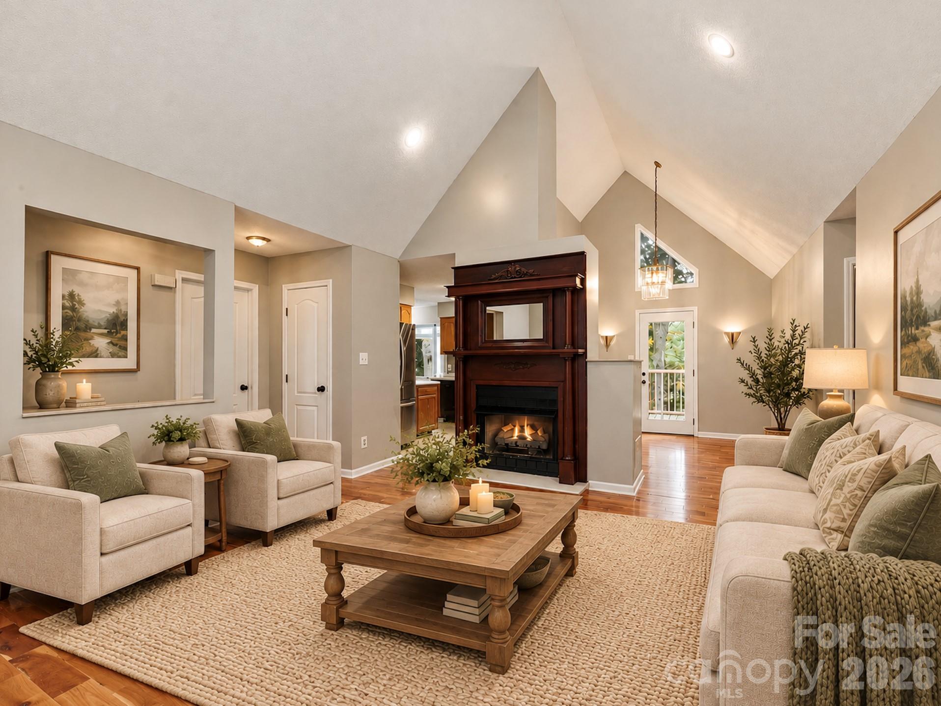 Living Room Virtually Staged - 8 Rasada Extension, Weaverville