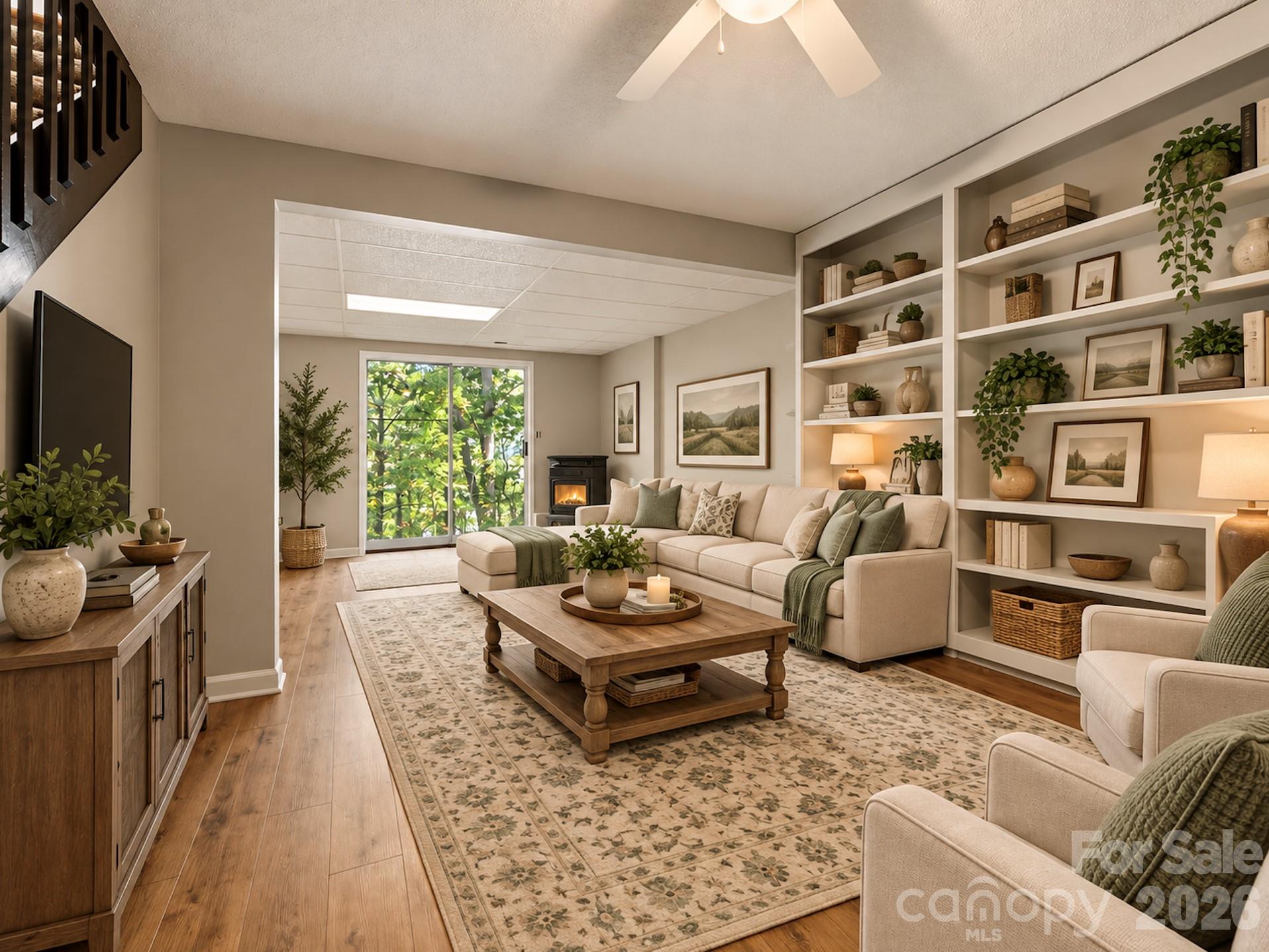 Family Room/Den Virtually Staged - 8 Rasada Extension, Weaverville