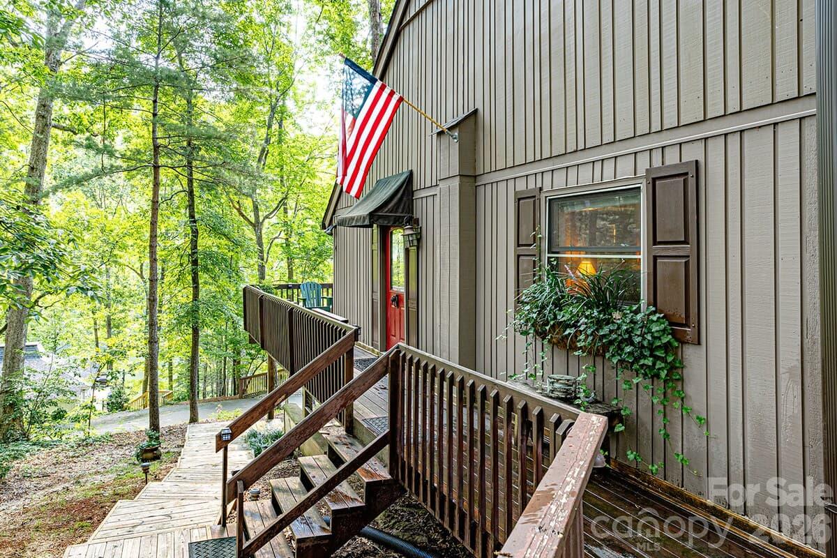 Main entry door - 208 N West Lake Drive, Lake Lure