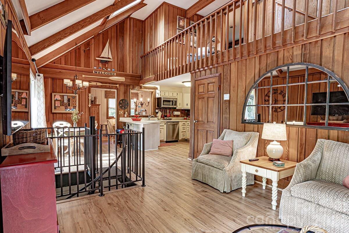 Inviting family room - 208 N West Lake Drive, Lake Lure