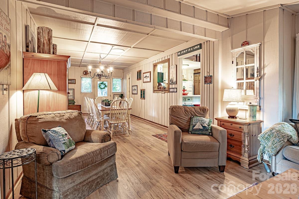 Livingroom and dining room - 208 N West Lake Drive, Lake Lure