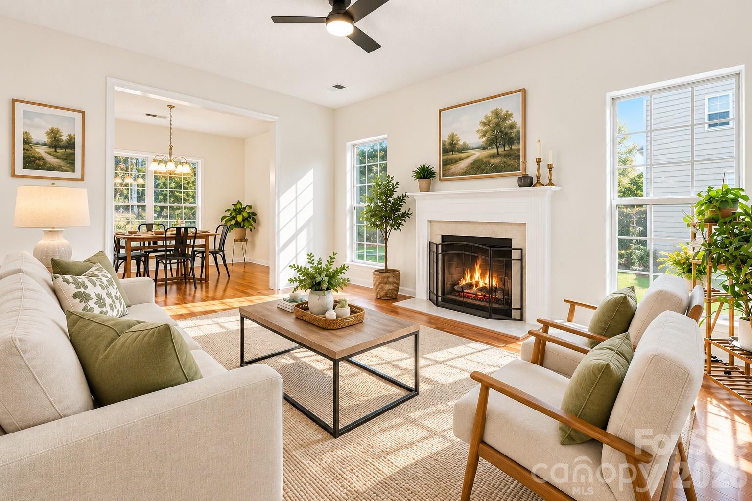 virtually staged living room - 5645 Winslow Avenue NW, Concord