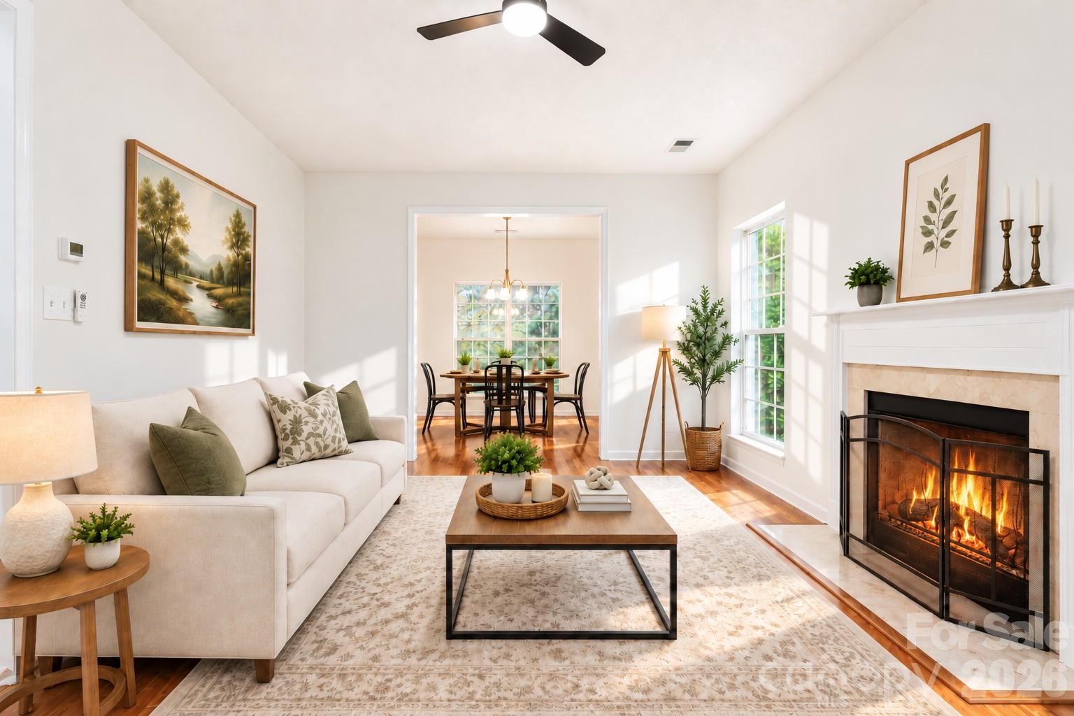 virtually staged living room - 5645 Winslow Avenue NW, Concord