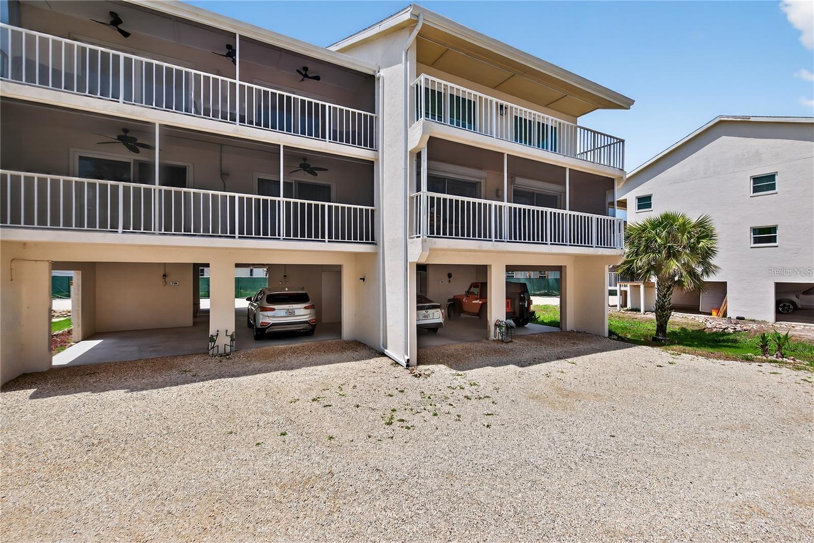 View of Condo Parking Underneath Building - 5031 N BEACH RD #118, ENGLEWOOD
