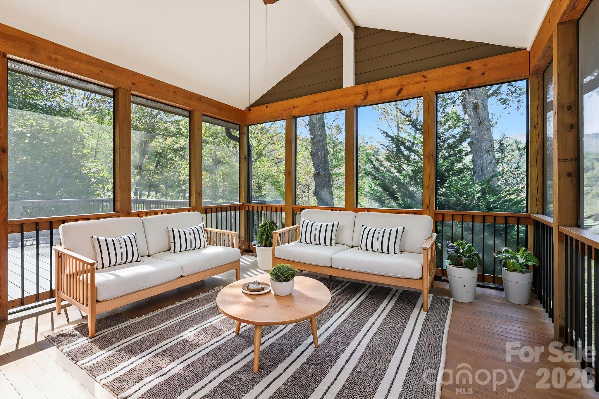 Staged Screened Porch with Mountain Views - 39 Williams Cove Road, Black Mountain