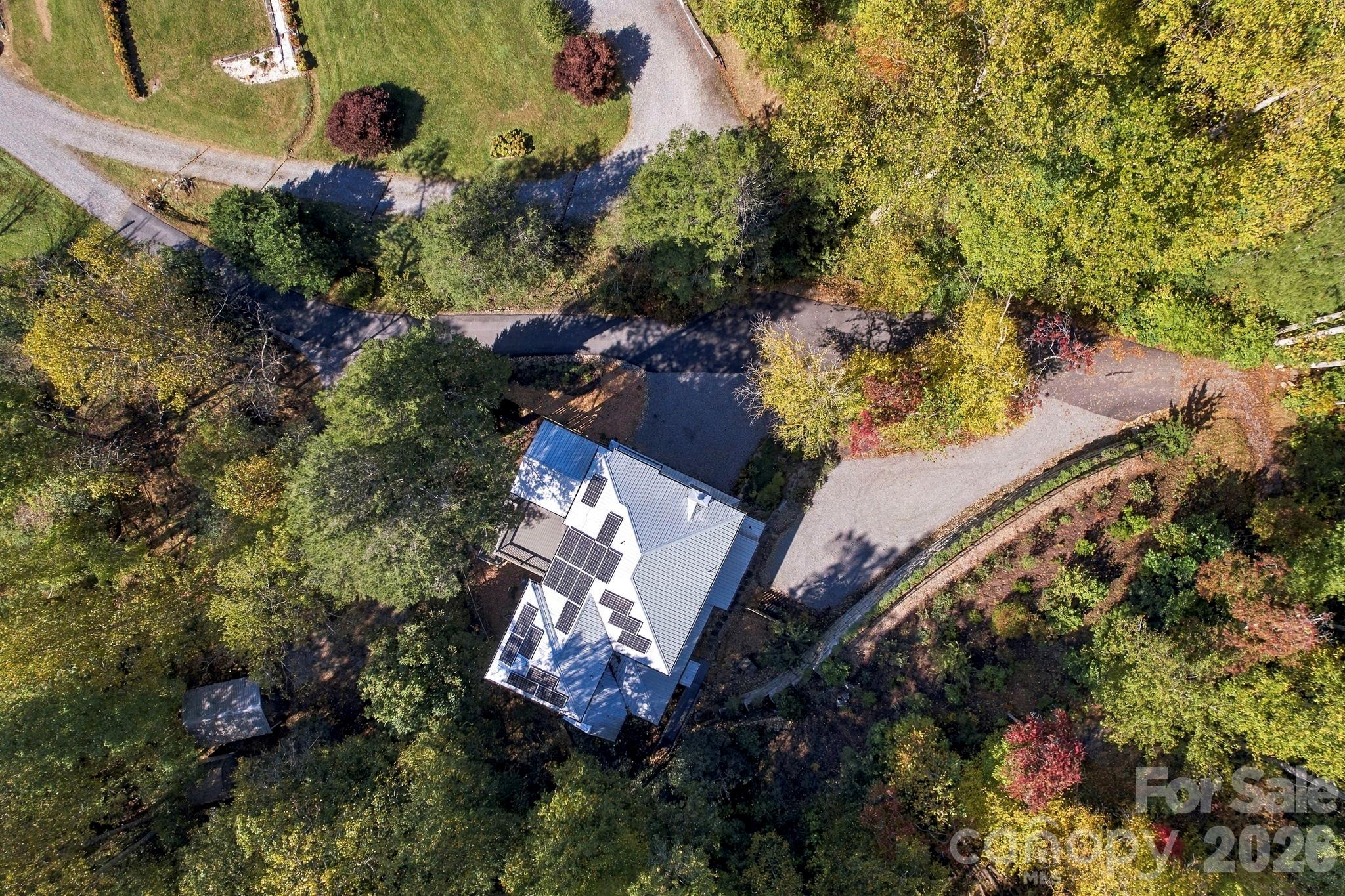 Aerial View with Solar Panels - 39 Williams Cove Road, Black Mountain