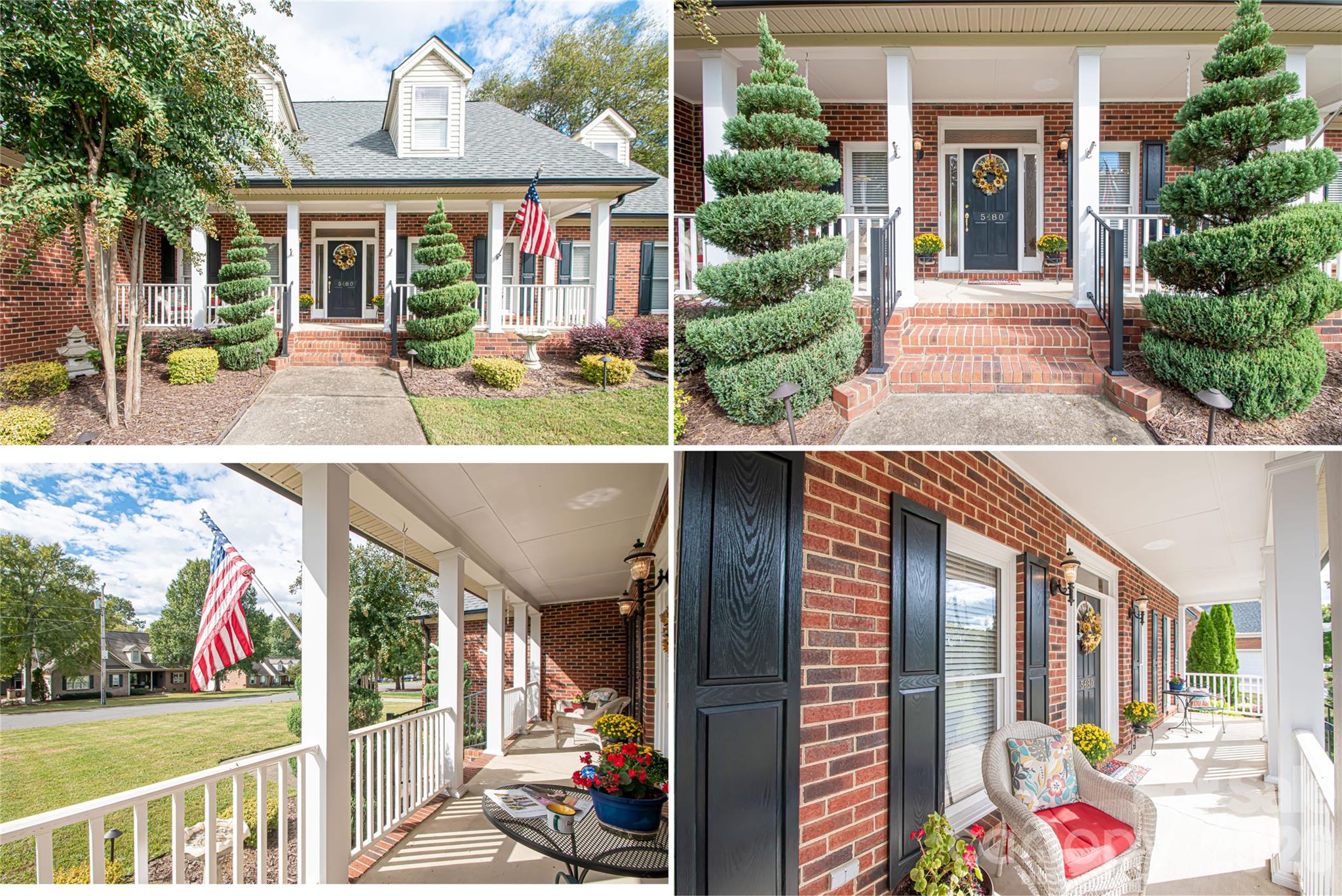 FRONT PORCH (size 32'x6'): ideal for your morning coffee or afternoon cocktails. Has new Rod Iron Railings (7/26), New Porch Columns (7/25), - 5480 Glen Forest Drive, Charlotte