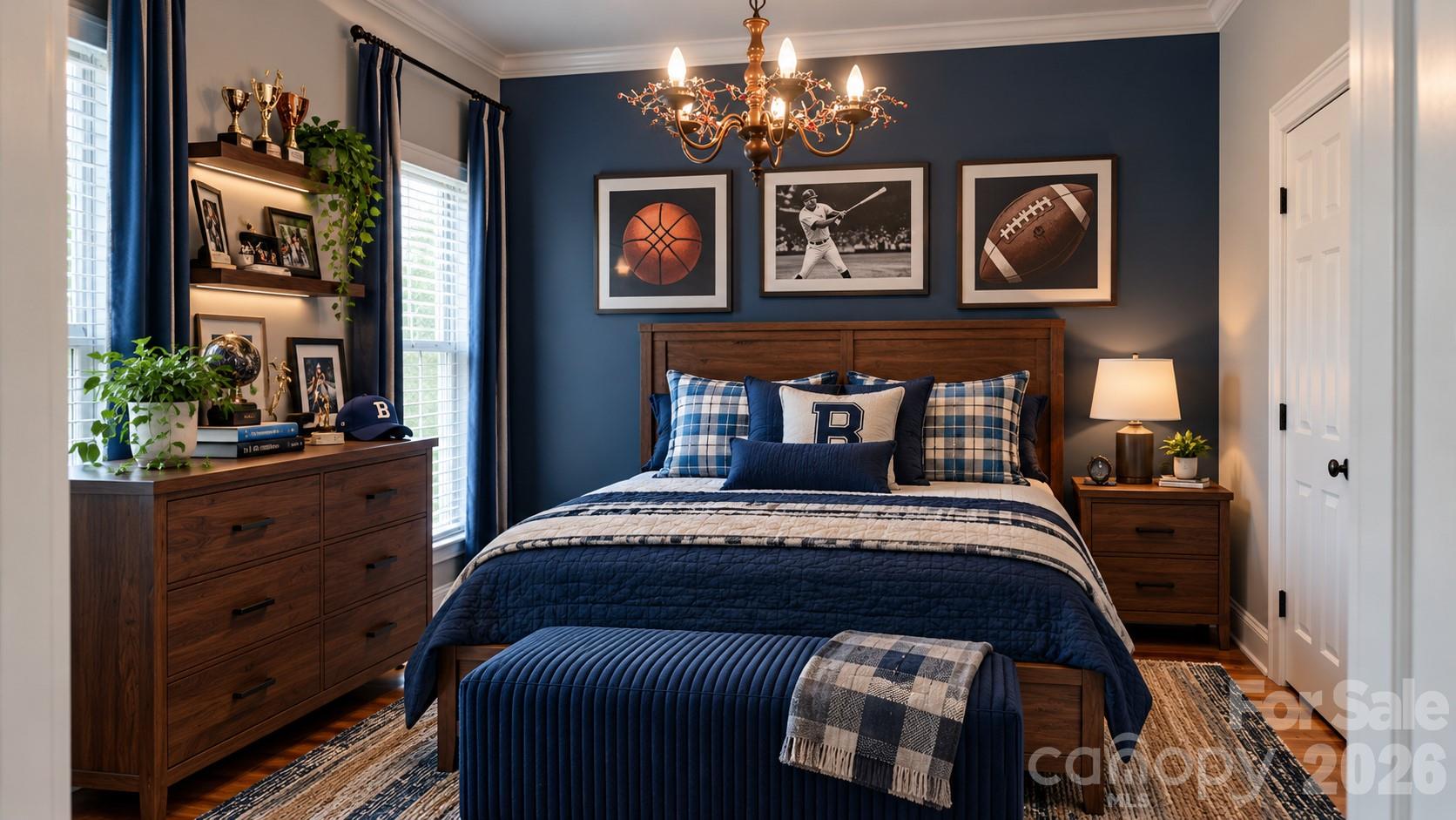 DIGITALLY STAGED Front Bedroom: Boy room - 5480 Glen Forest Drive, Charlotte