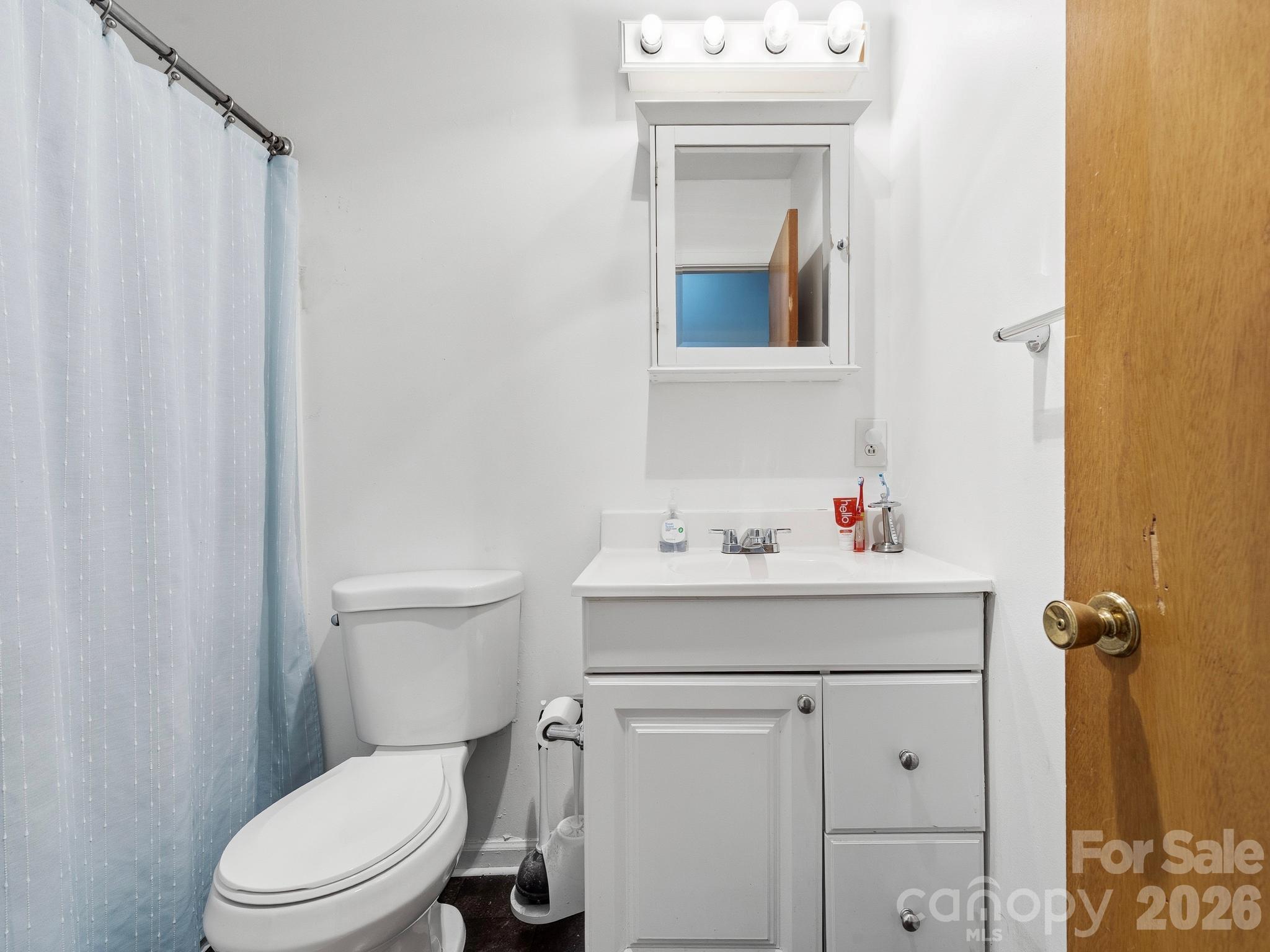 Full bath in hall - 239 Baird Cove Road, Asheville