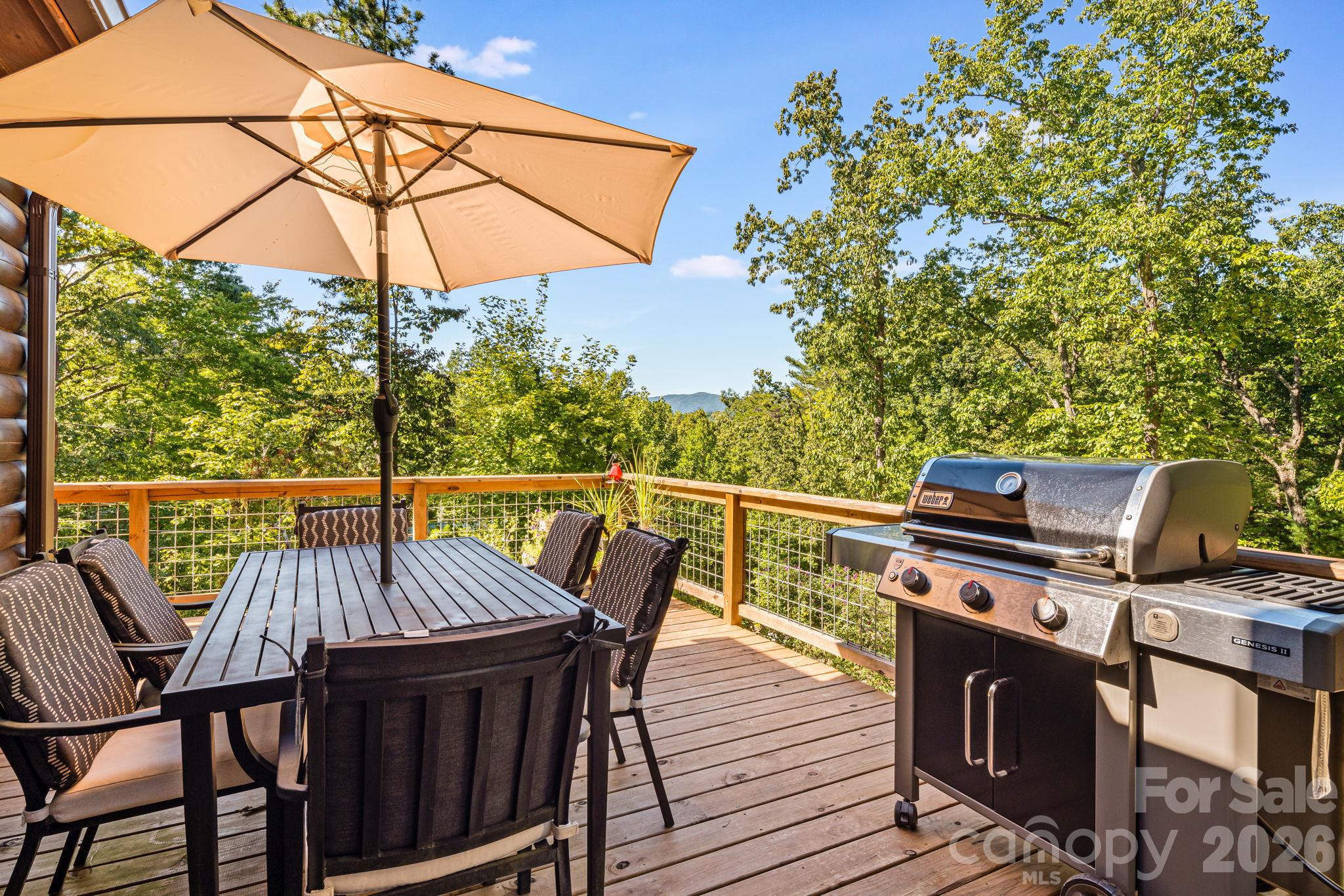 Deck Dining and Grilling Area - 576 Pheasant Street, Lake Lure
