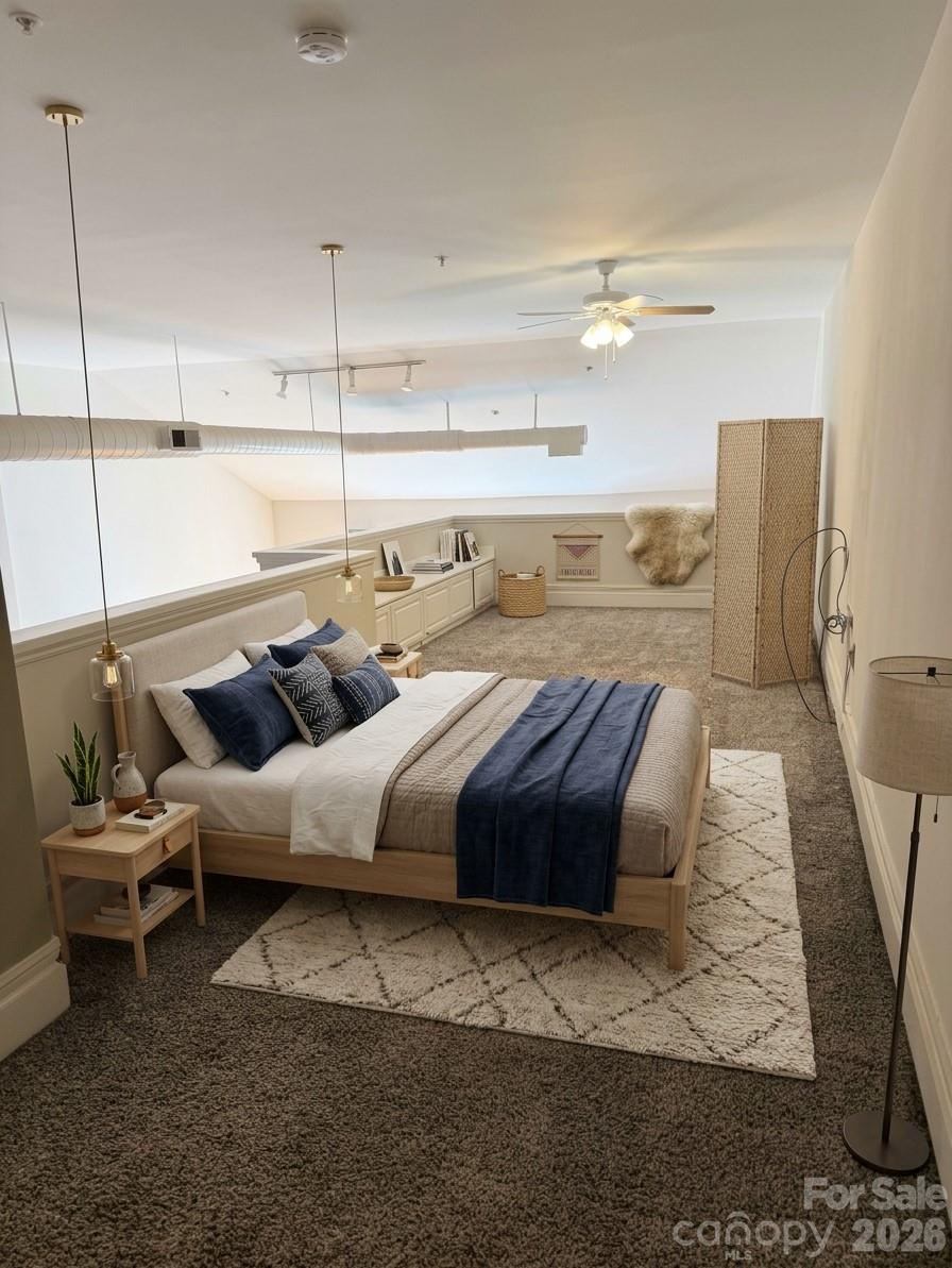 Virtually Staged Loft Bedroom - 404 Laurel Avenue, Charlotte