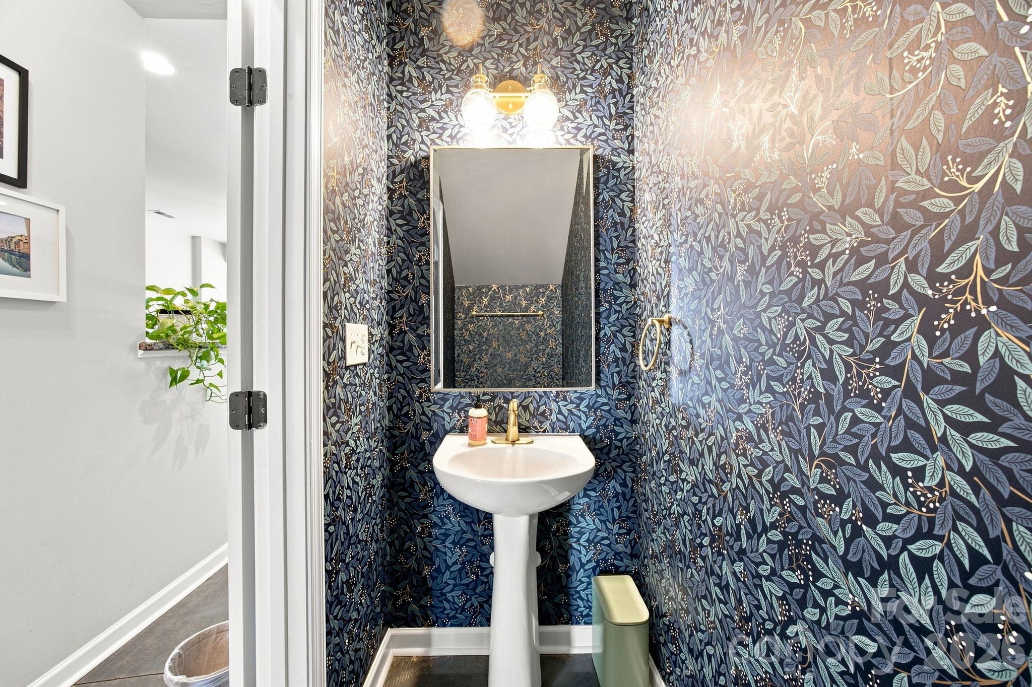 Powder Room with Designer Wallpaper2335 Whitford LaneCharlotte NC 28210 - 2335 Whitford Lane, Charlotte