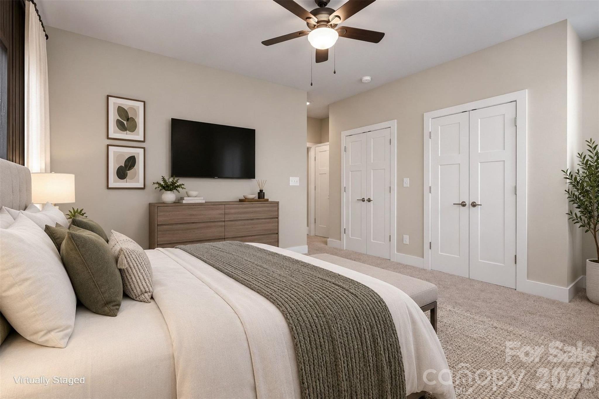 Primary Bedroom Staged - 327 Uptown West Drive, Charlotte