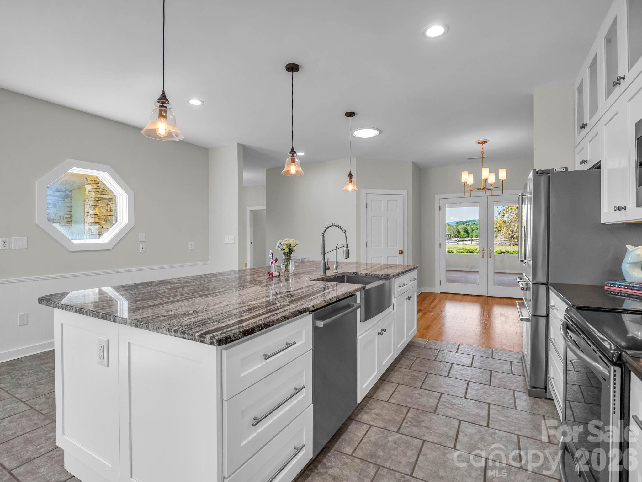 French Doors to Screened Porch -Evening Sunsets and Al Fresco Dining! - 401 Over Hill Drive, Tryon