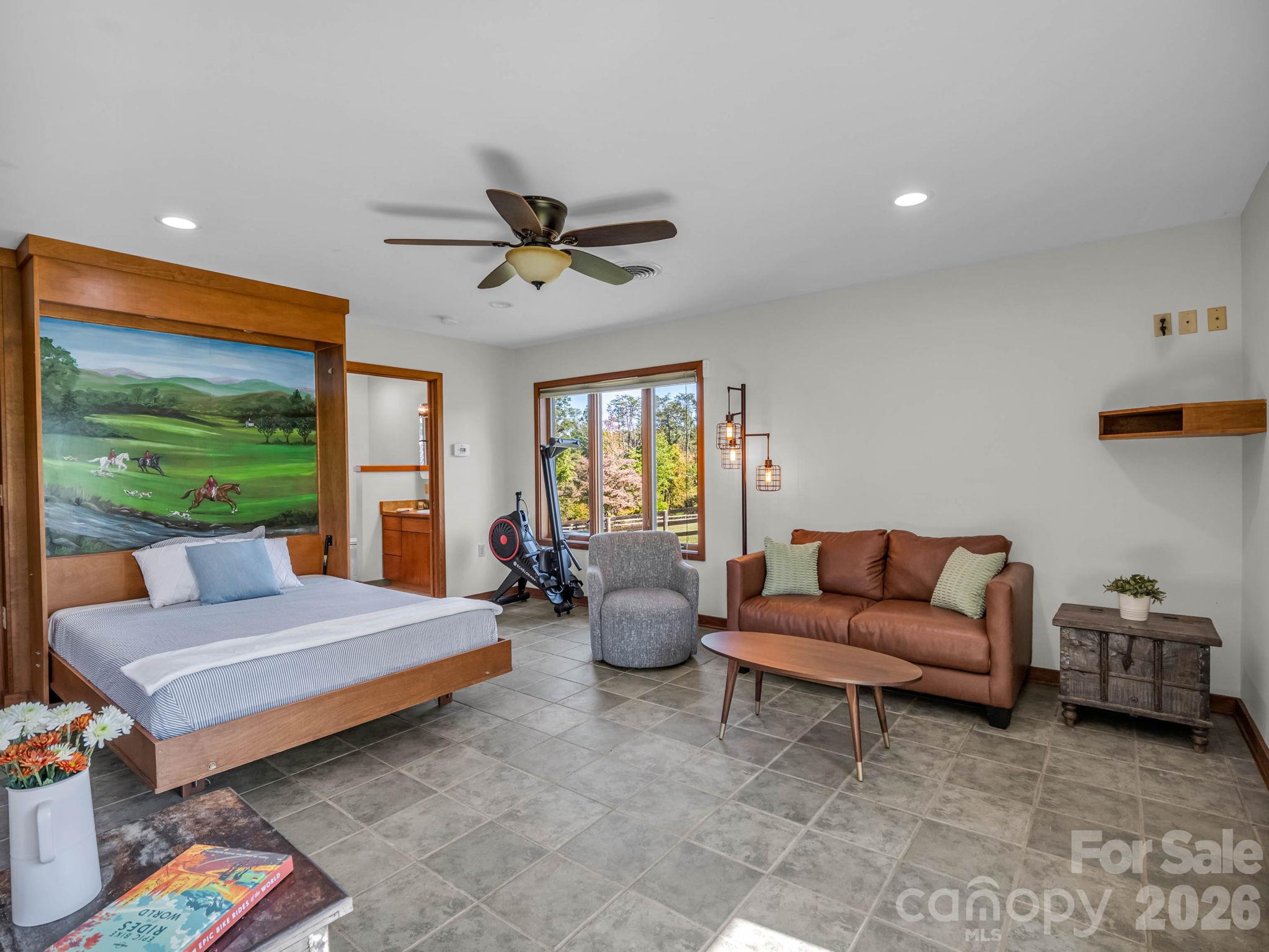 Perfect Guest Accommodation! Another Mural behind Murphey Bed! - 401 Over Hill Drive, Tryon