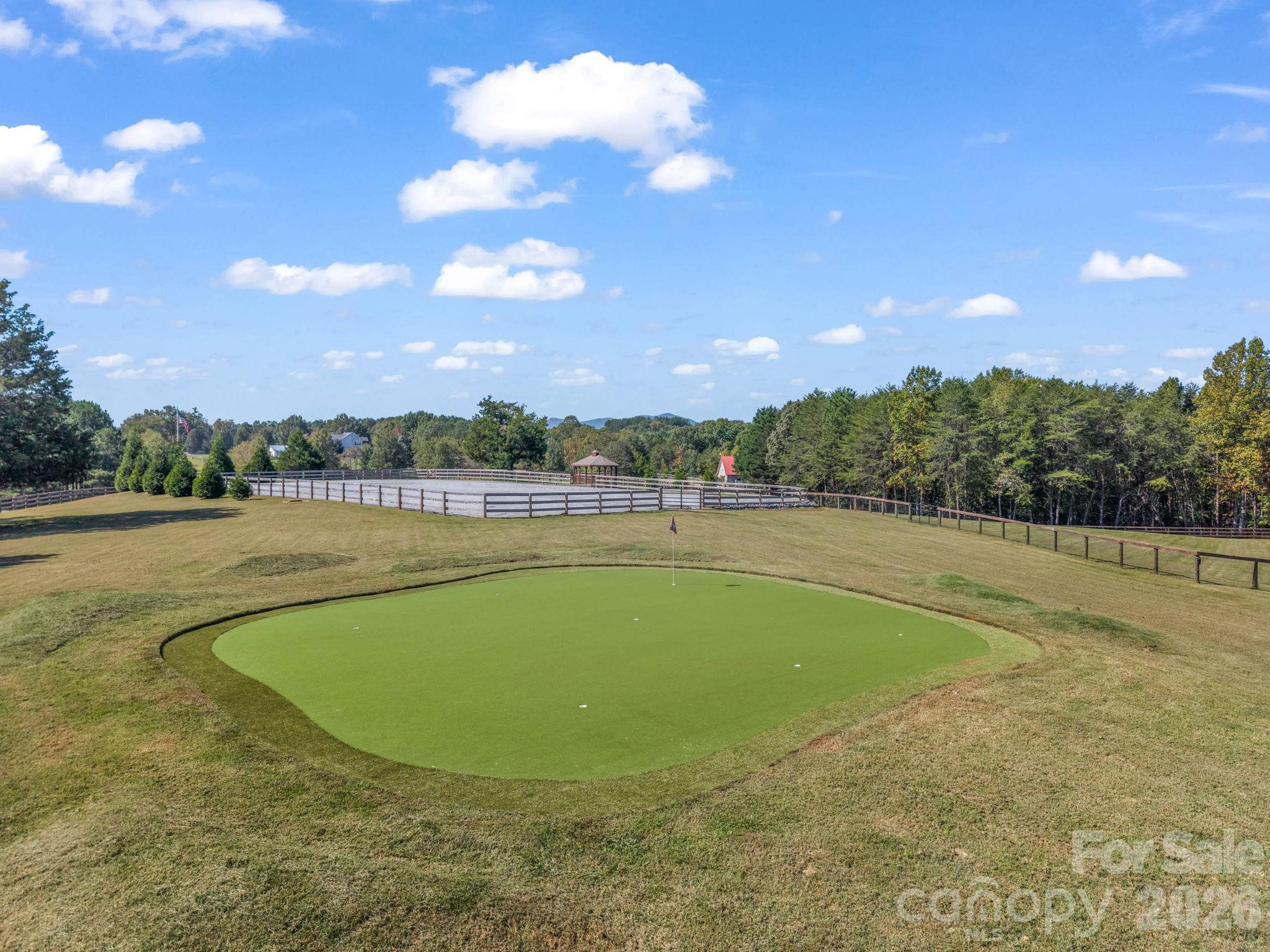 Golf Anyone? Putting Green, Sand Trap and Tee Box - all with Sunset and Arena Views - 401 Over Hill Drive, Tryon