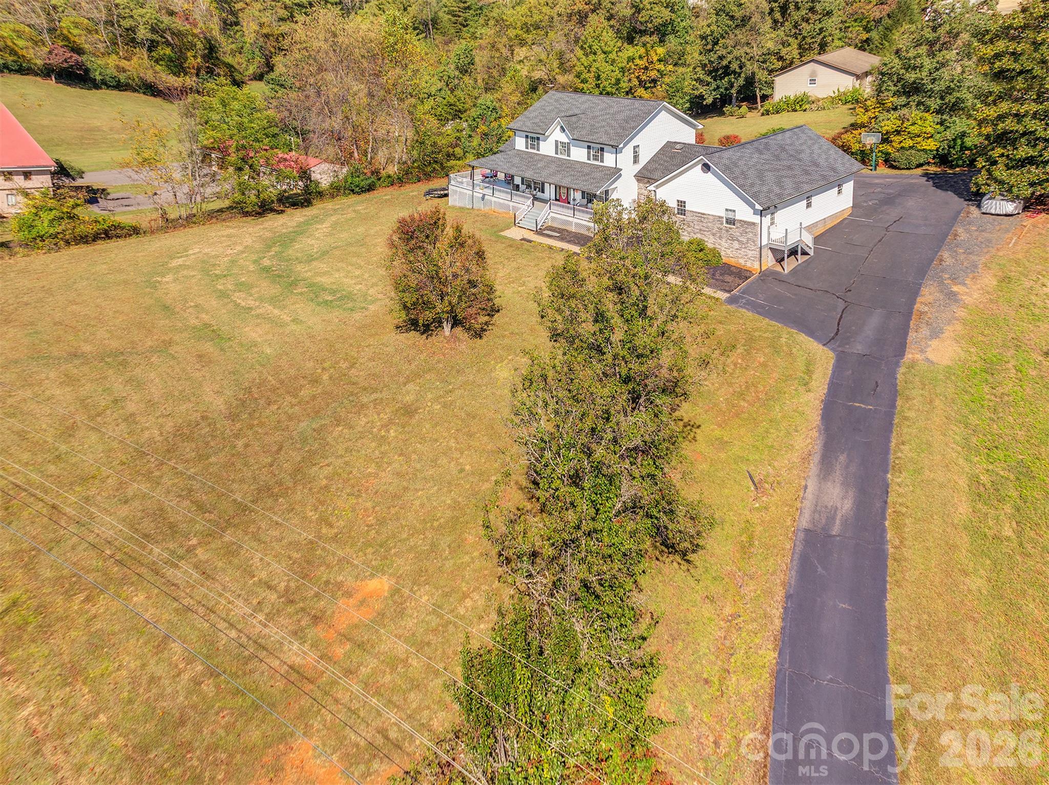 Arial - Front of House - 265 Flat Creek Church Road, Weaverville