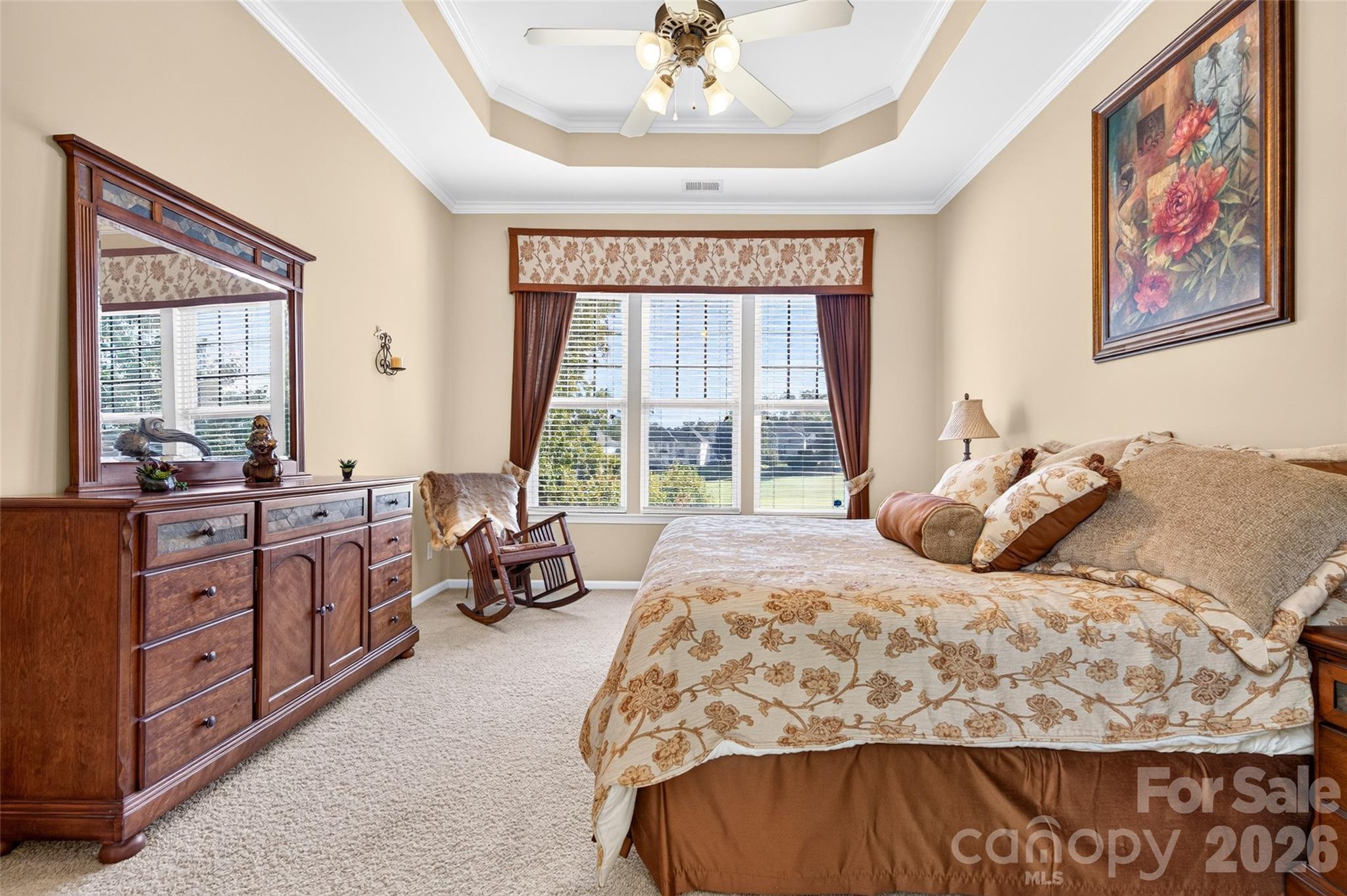 Primary Bedroom overlooking Hole 14. - 8432 Brookings Drive, Charlotte